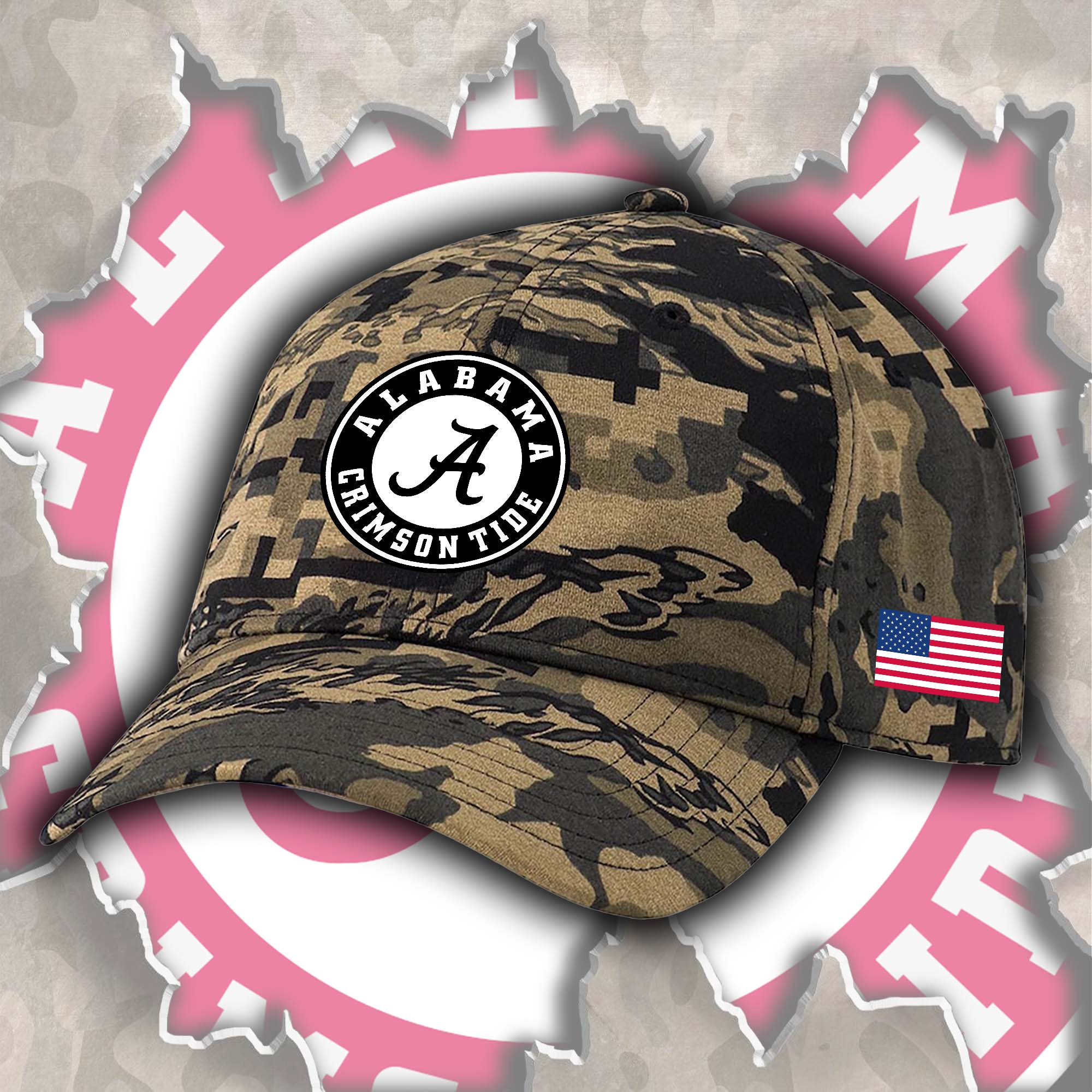Alabama Crimson Tide Embroidered and Printed Cap PT72325