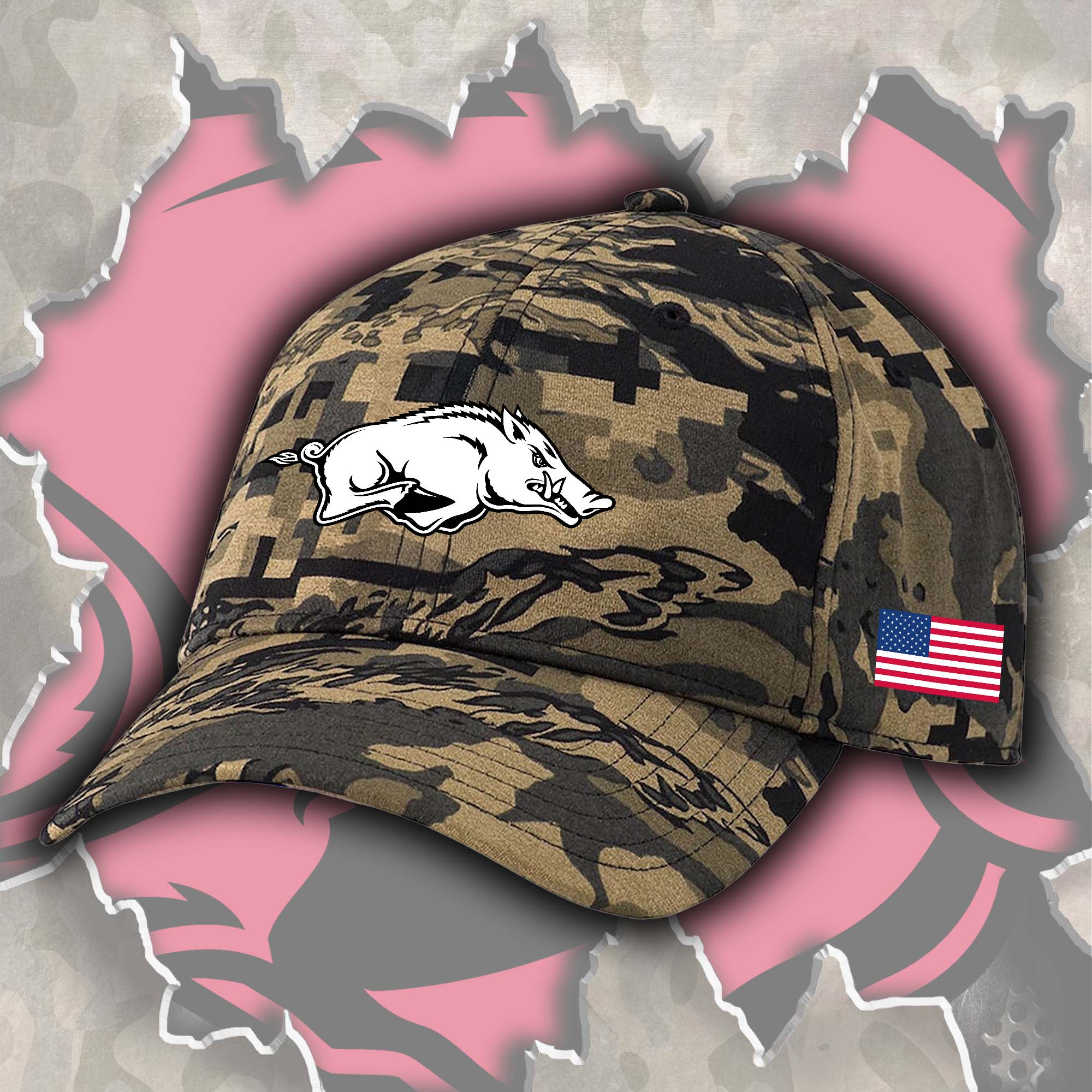 Arkansas Razorbacks Embroidered and Printed Cap PT72327