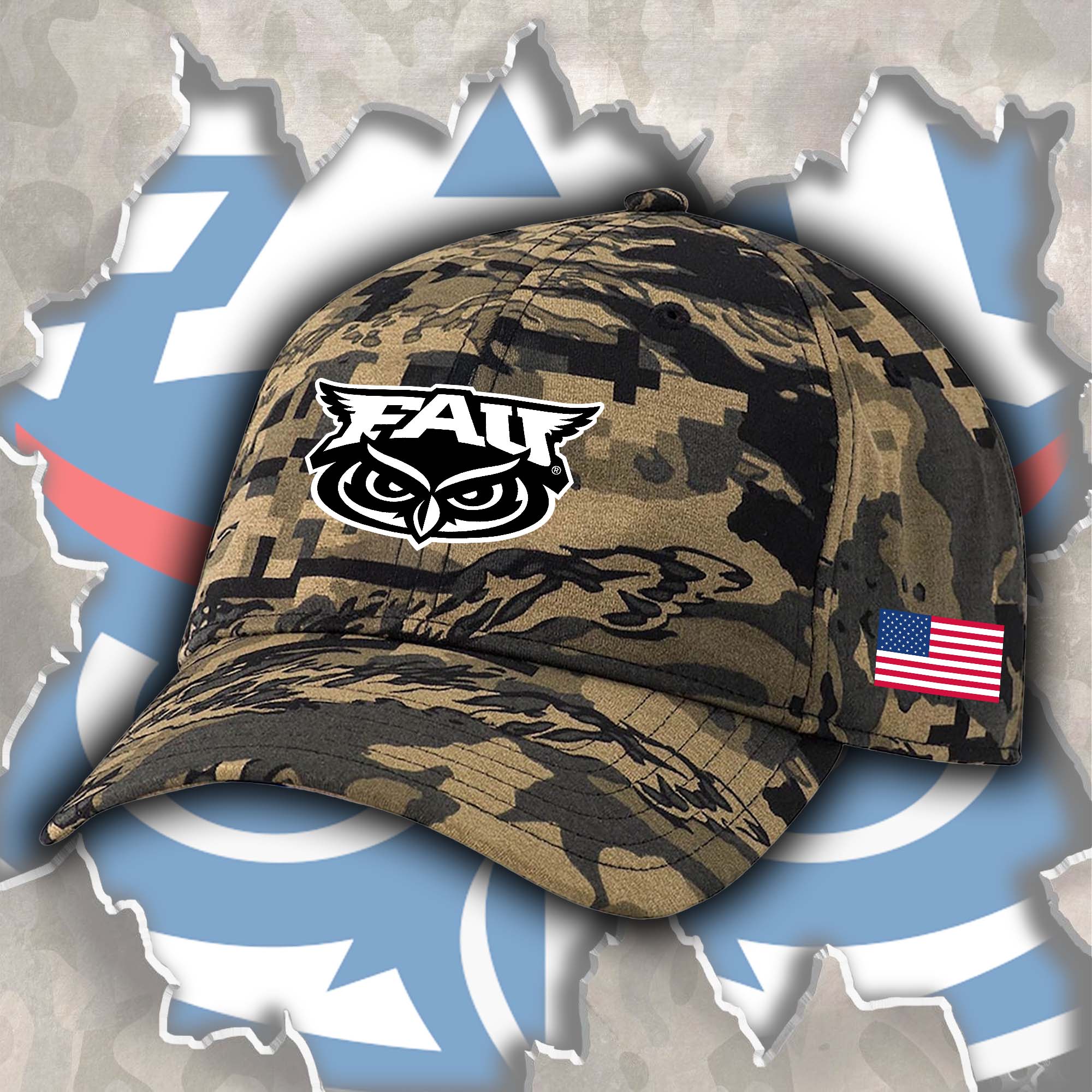 Florida Atlantic Owls Embroidered and Printed Cap PT72338