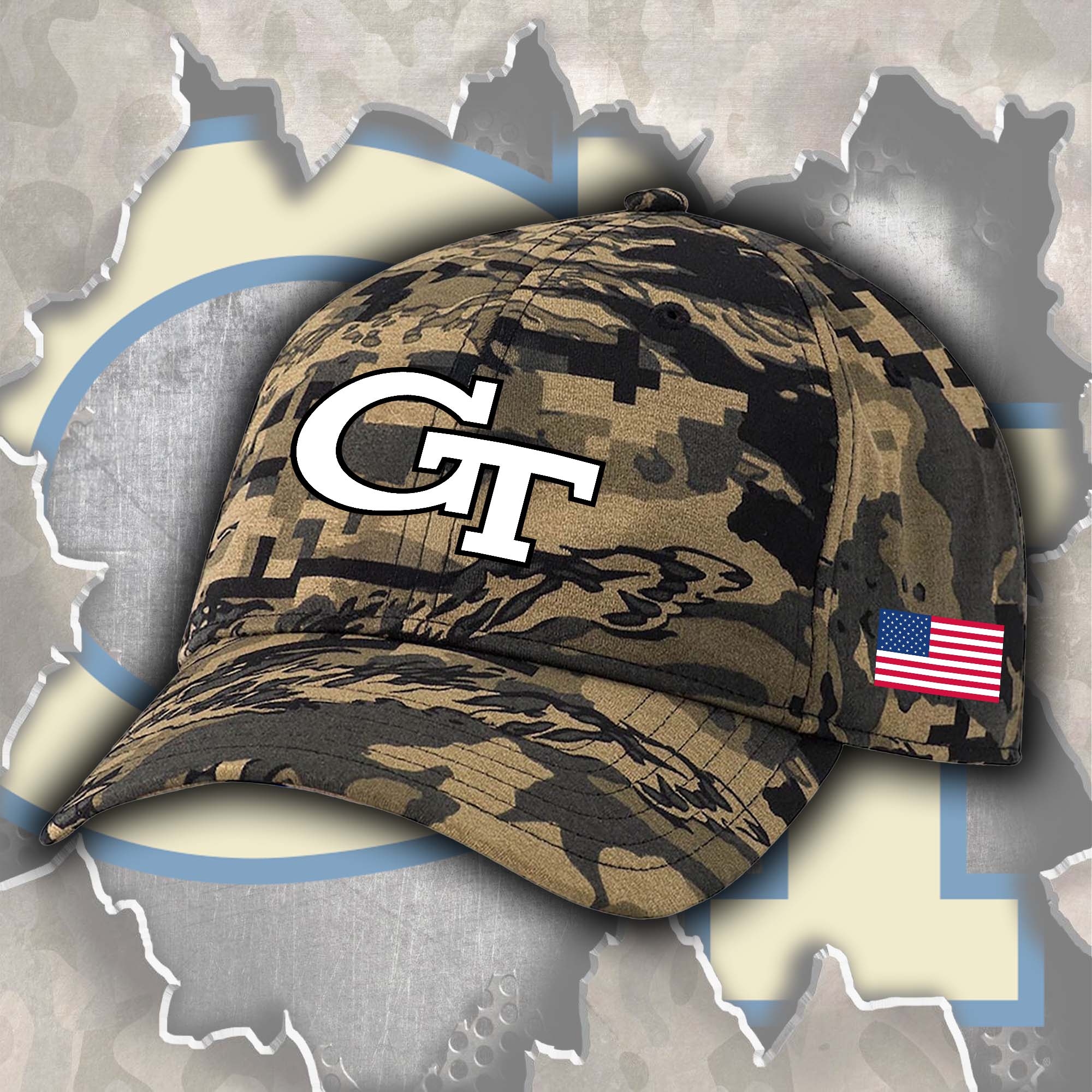 Georgia Tech Yellow Jackets Embroidered and Printed Cap PT72342