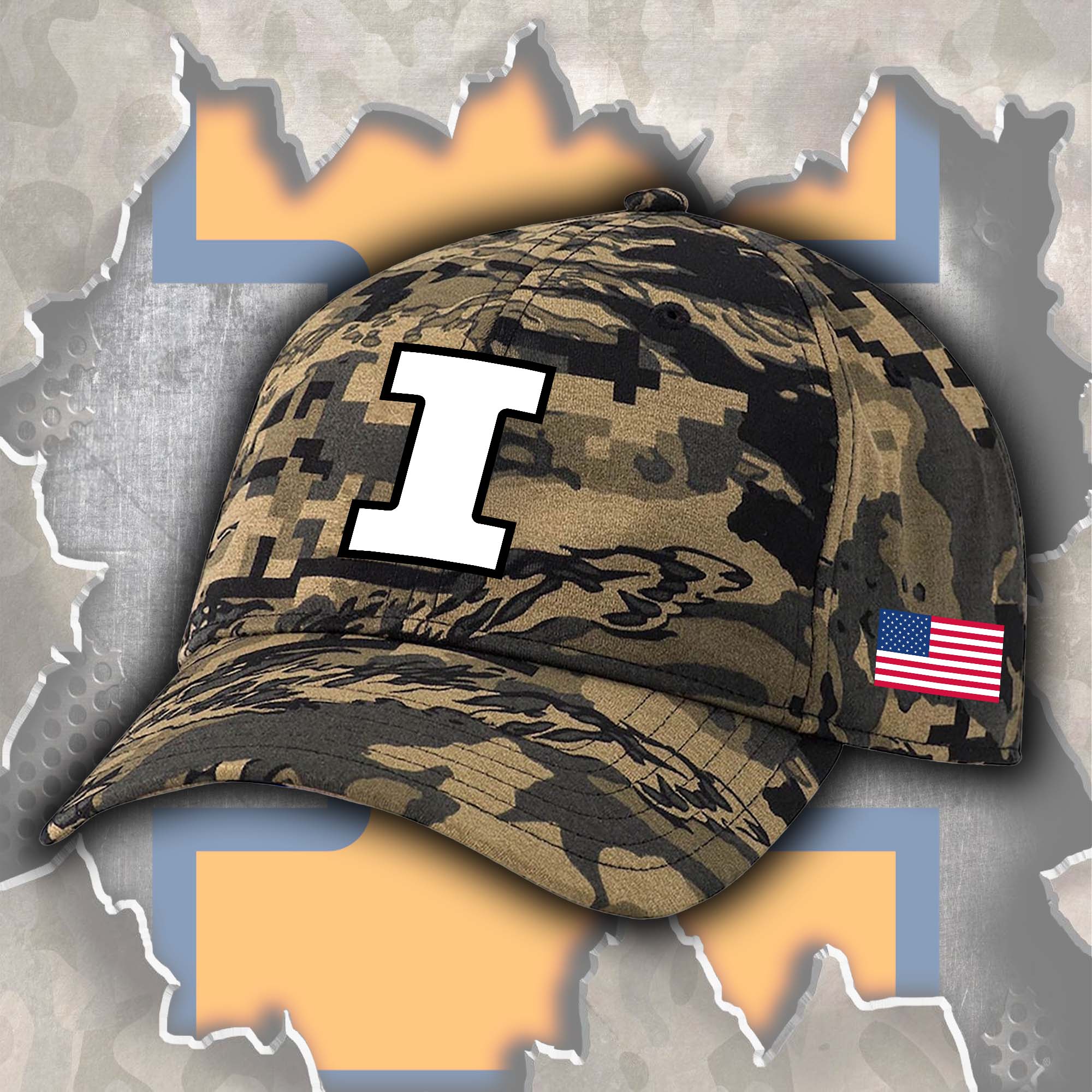 Illinois Fighting Illini Embroidered and Printed Cap PT72344