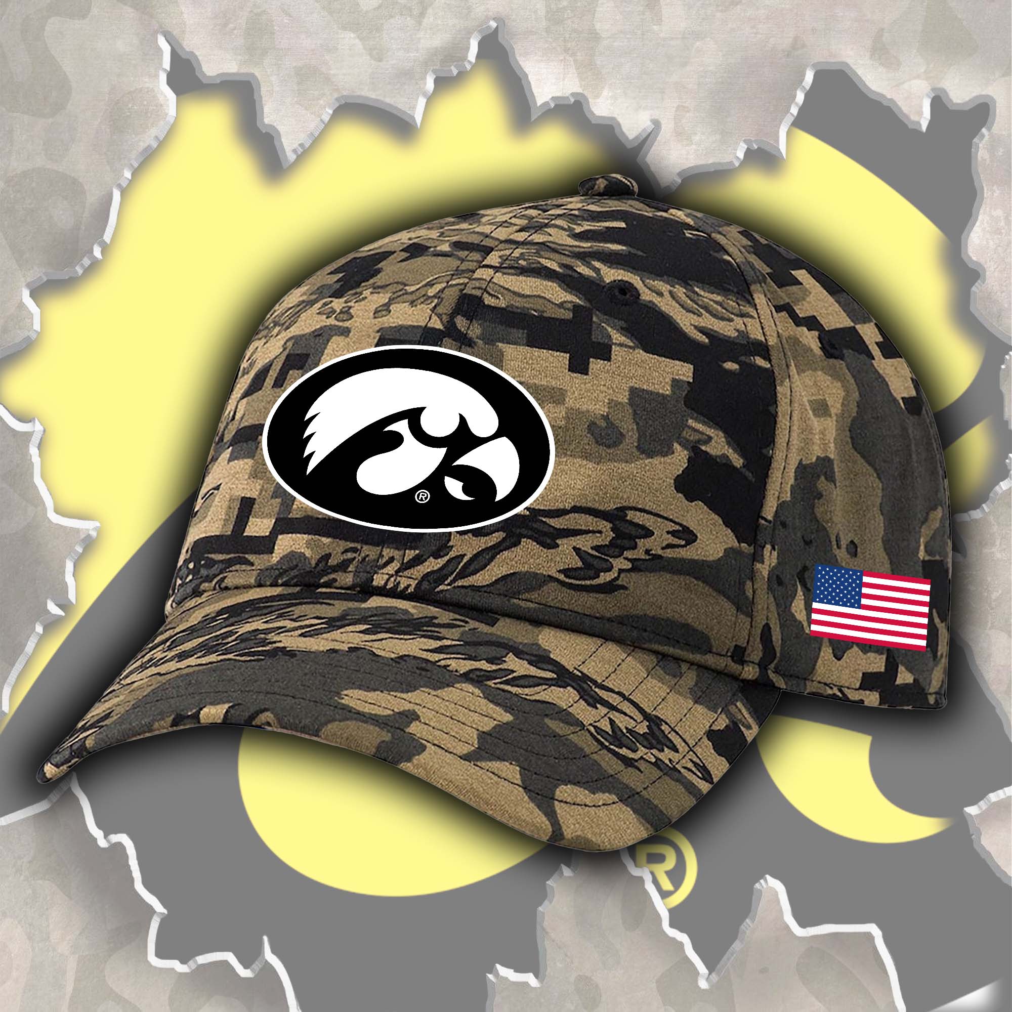 Iowa Hawkeyes Embroidered and Printed Cap PT72346