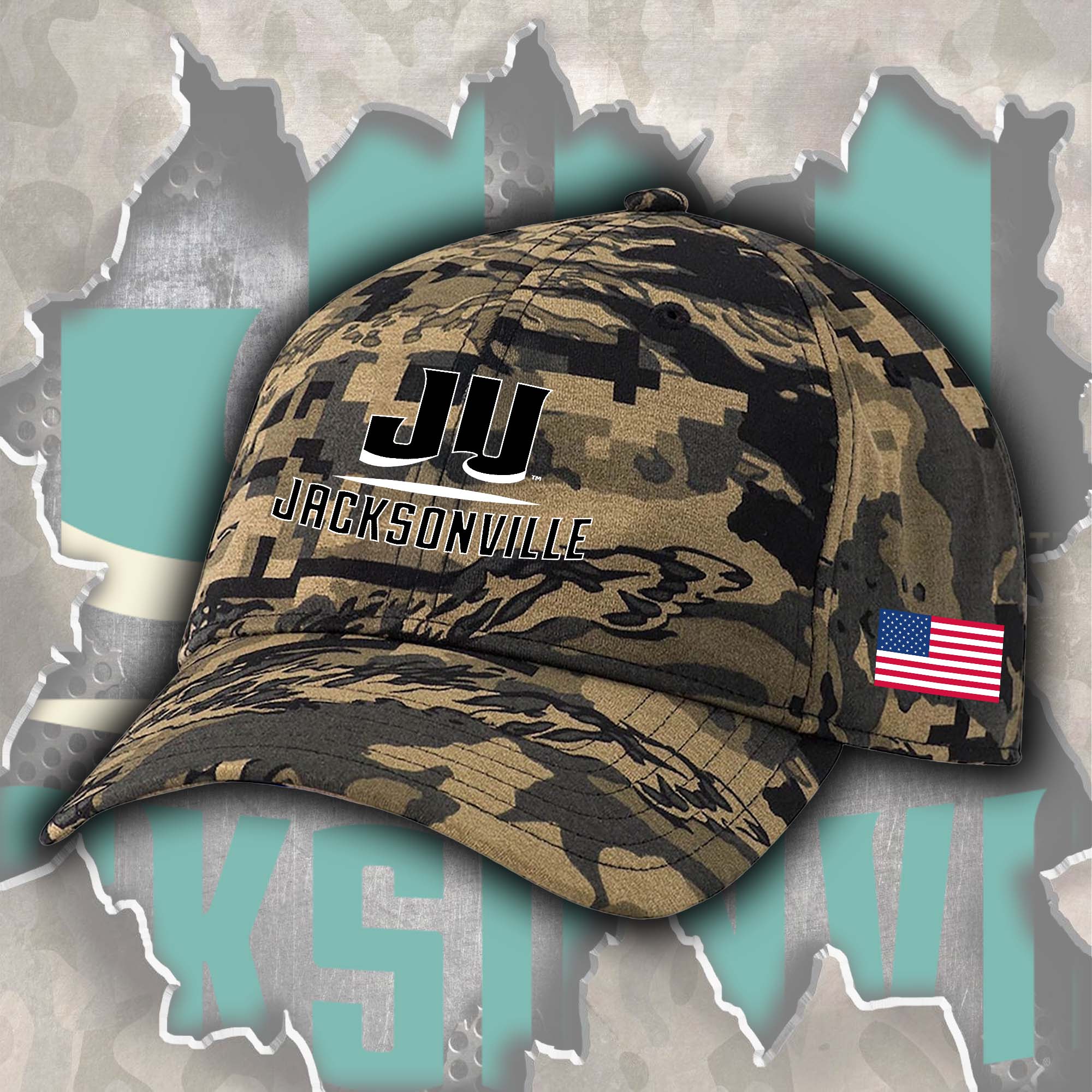 Jacksonville Dolphins Embroidered and Printed Cap PT72348
