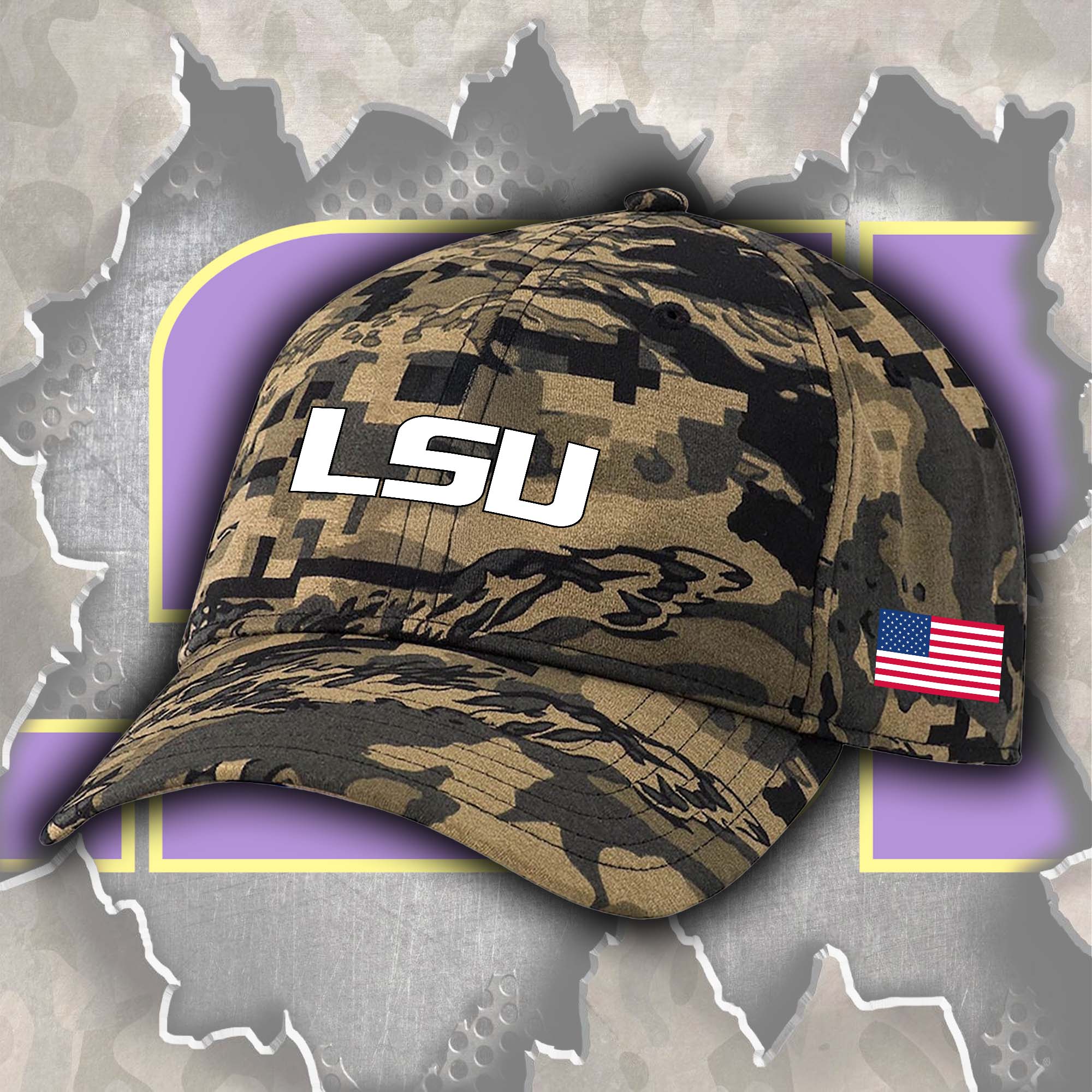 LSU Tigers Embroidered and Printed Cap PT72353