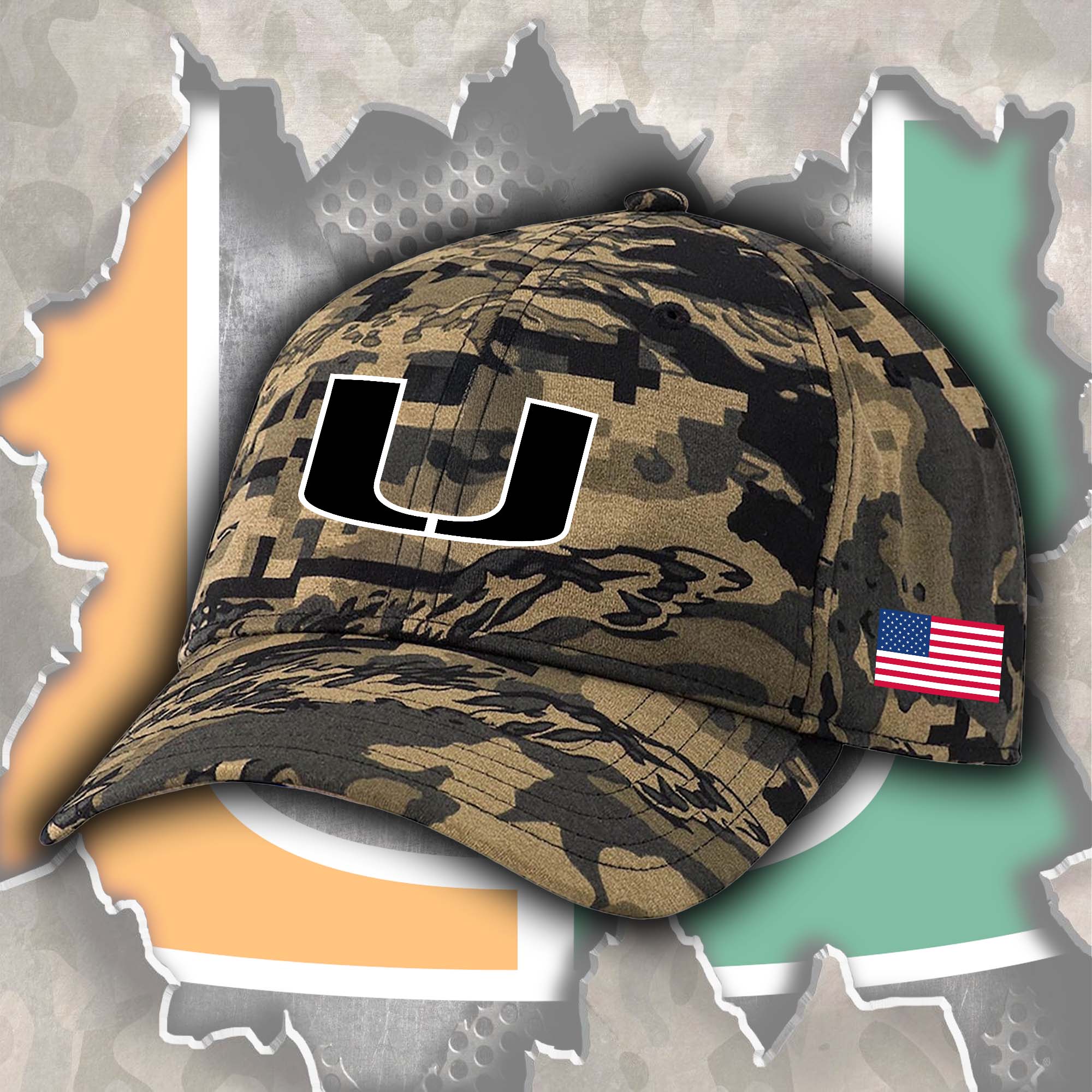 Miami Hurricanes Embroidered and Printed Cap PT72356