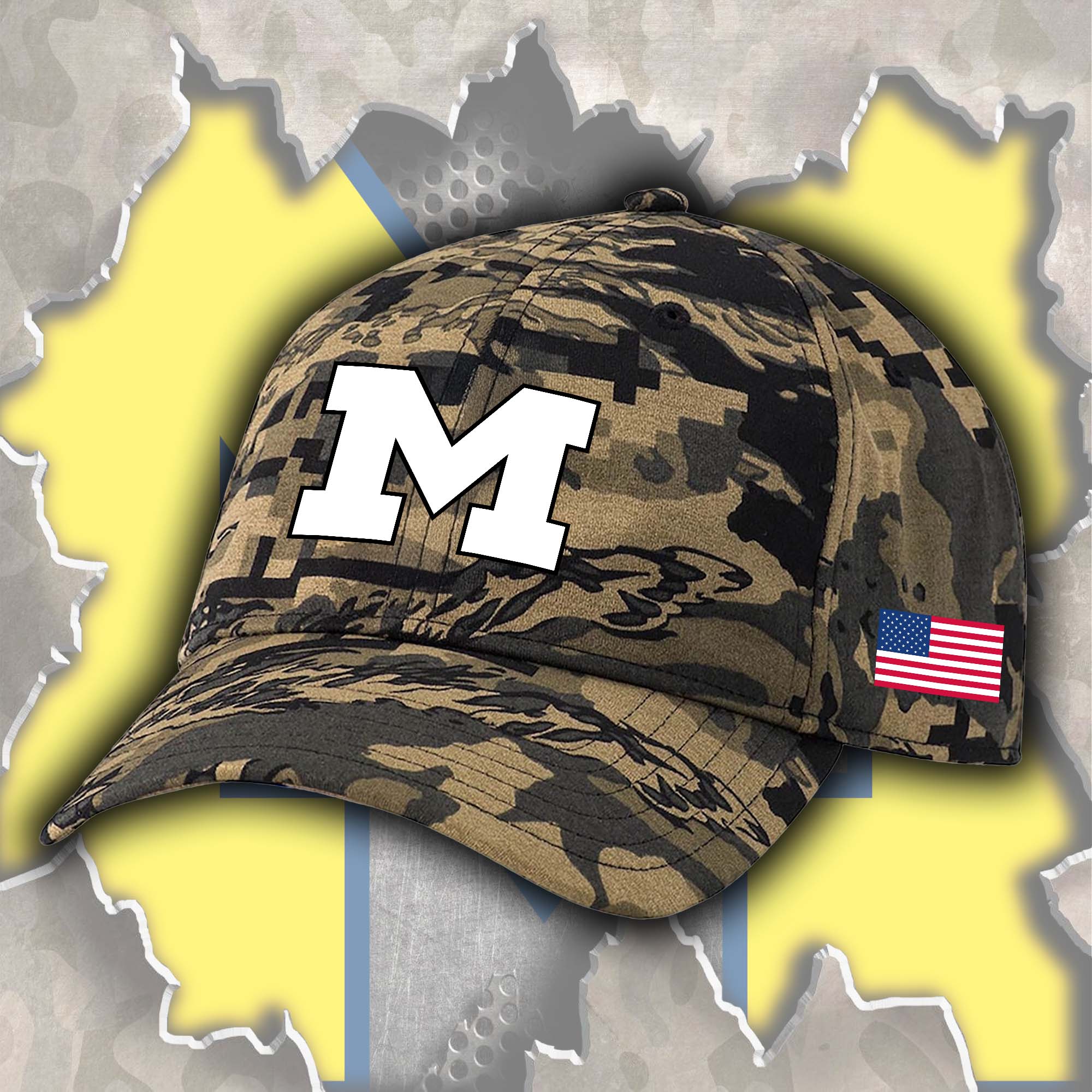 Michigan Wolverines Embroidered and Printed Cap PT72358