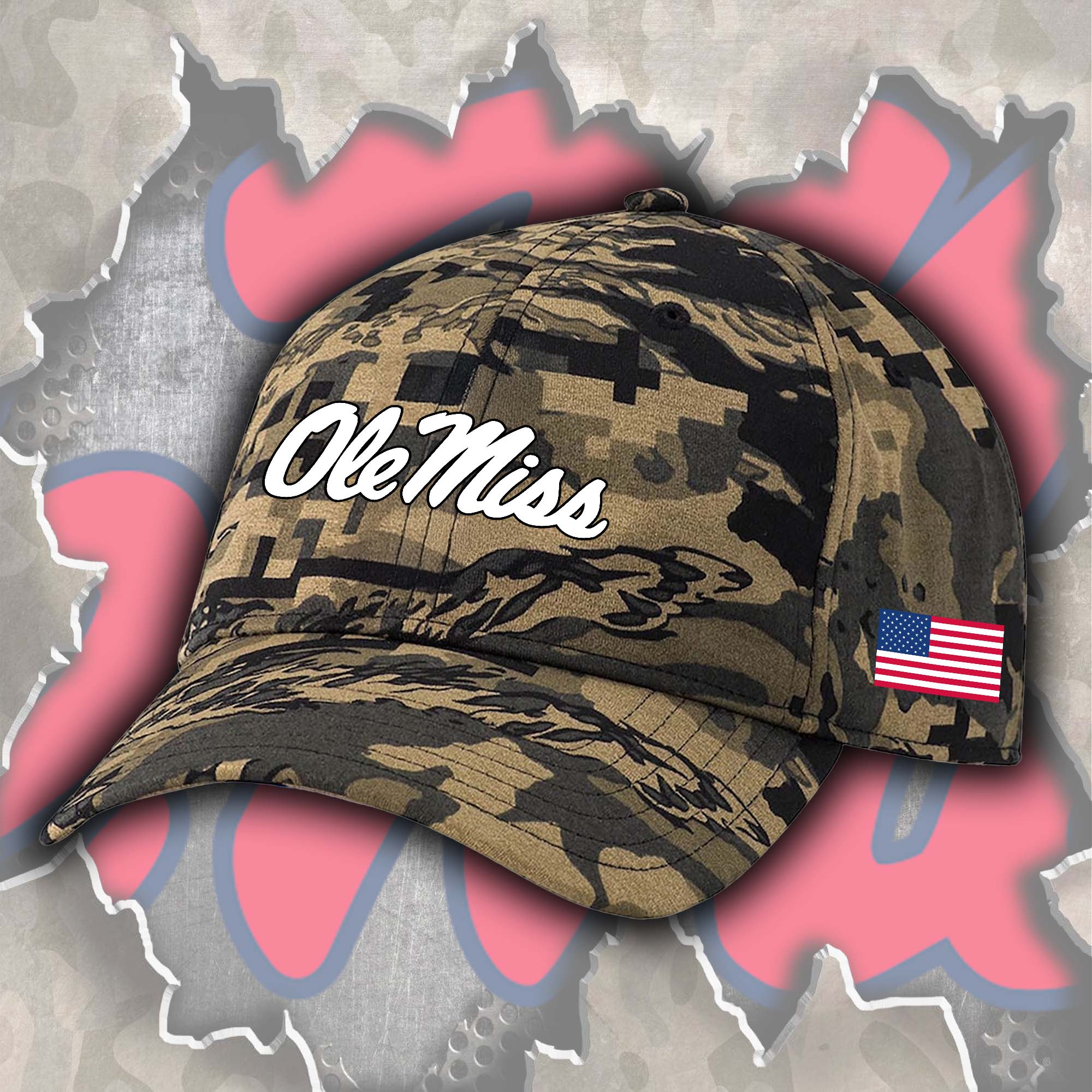 Mississippi Ole Miss Rebels Embroidered and Printed Cap PT72359