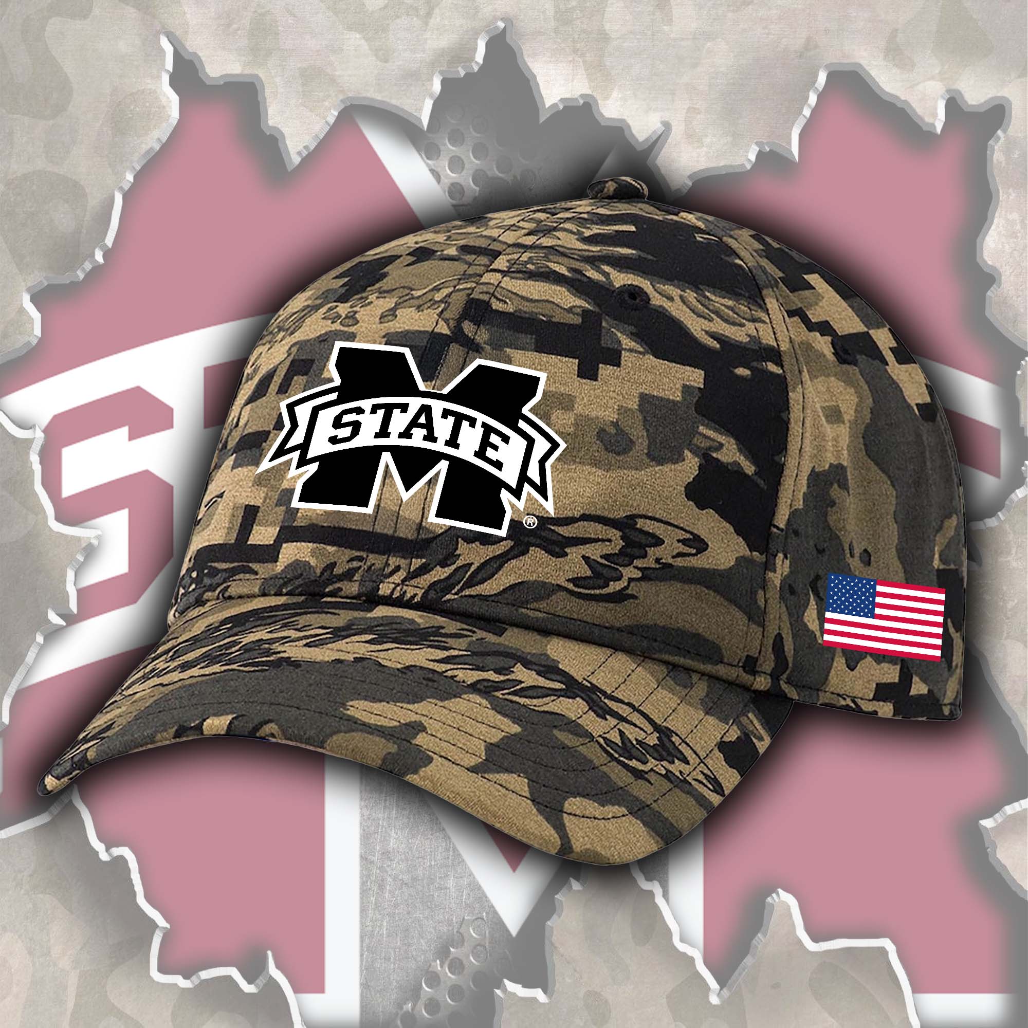 Mississippi State Bulldogs Embroidered and Printed Cap PT72360