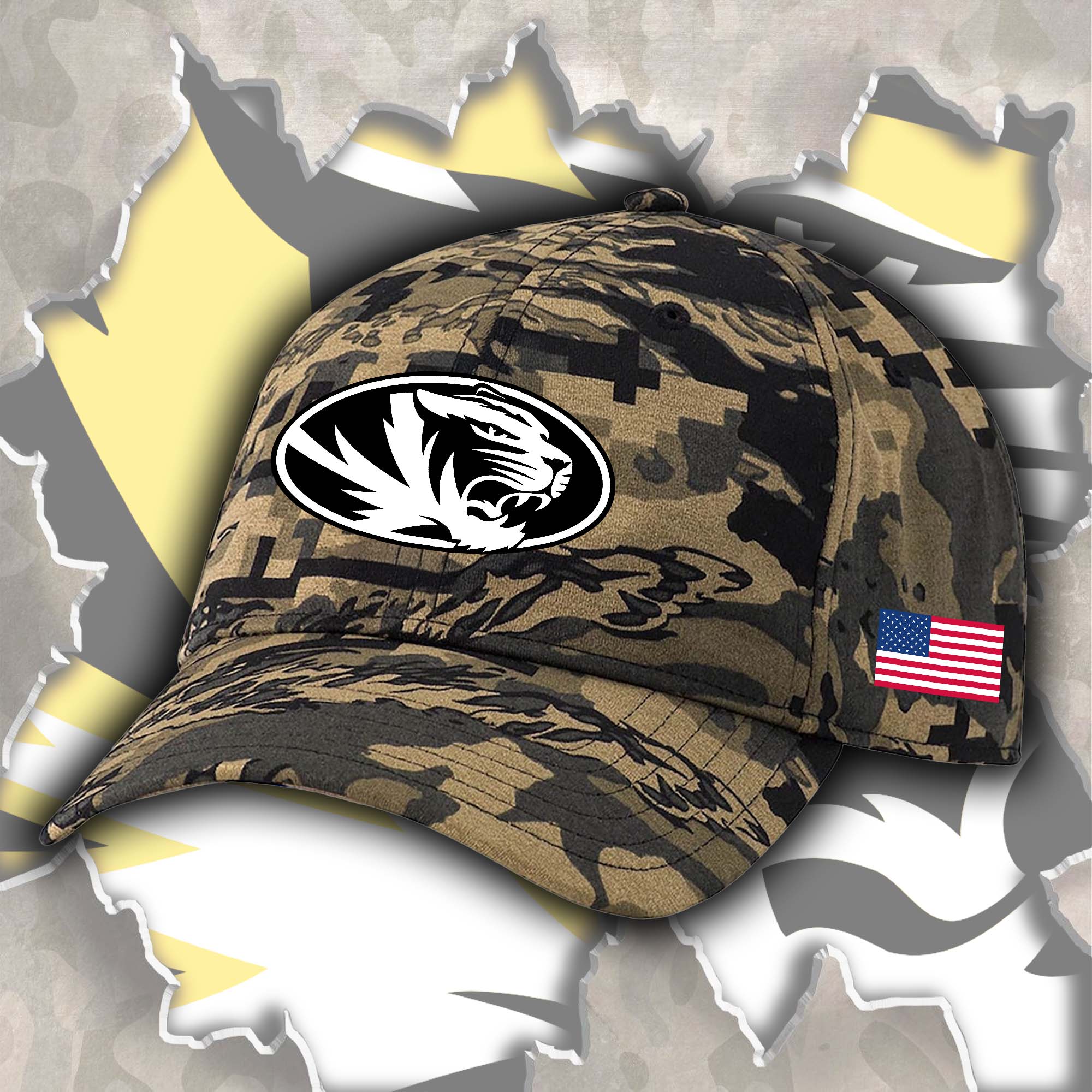 Missouri Tigers Embroidered and Printed Cap PT72361