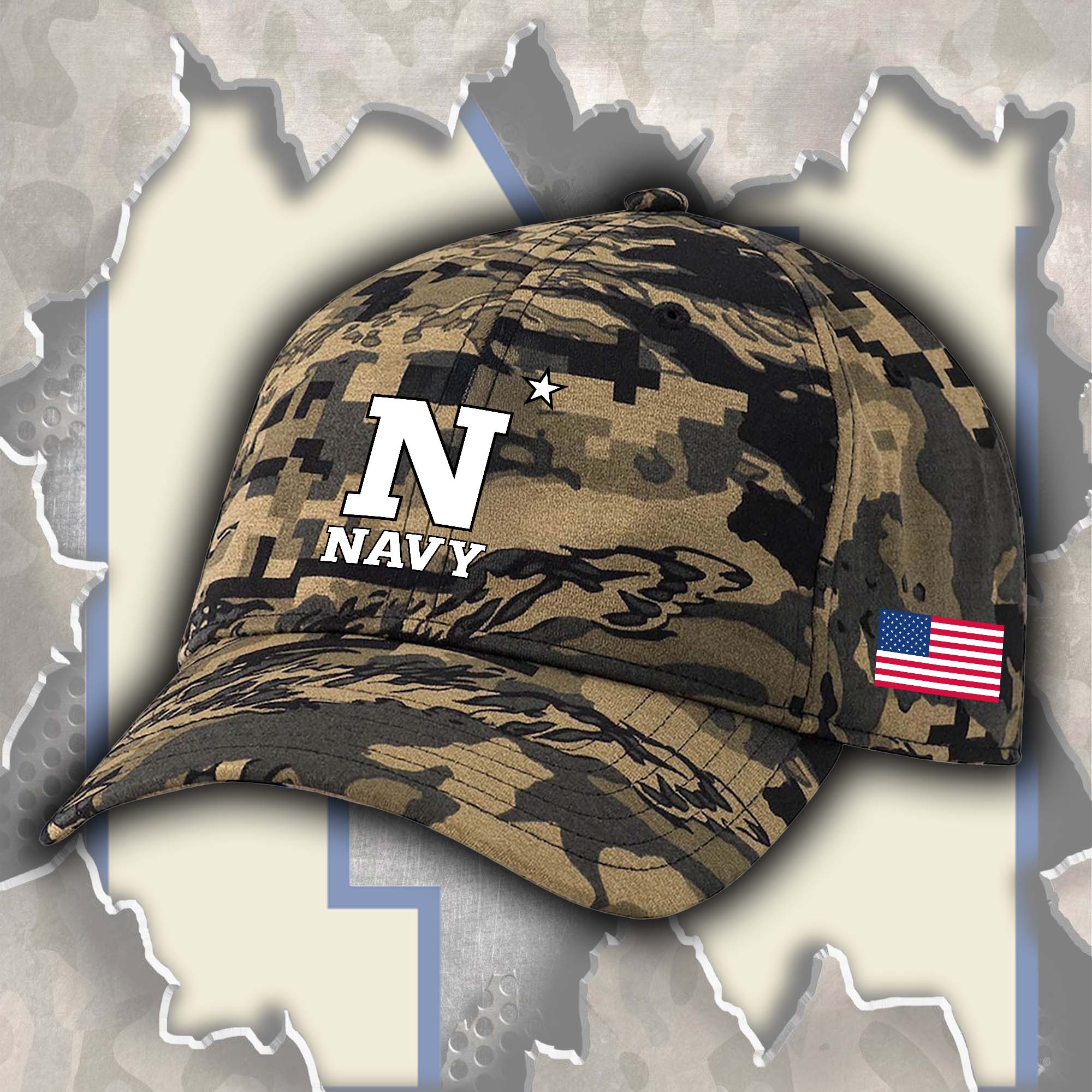 Navy Midshipmen Embroidered and Printed Cap PT72362