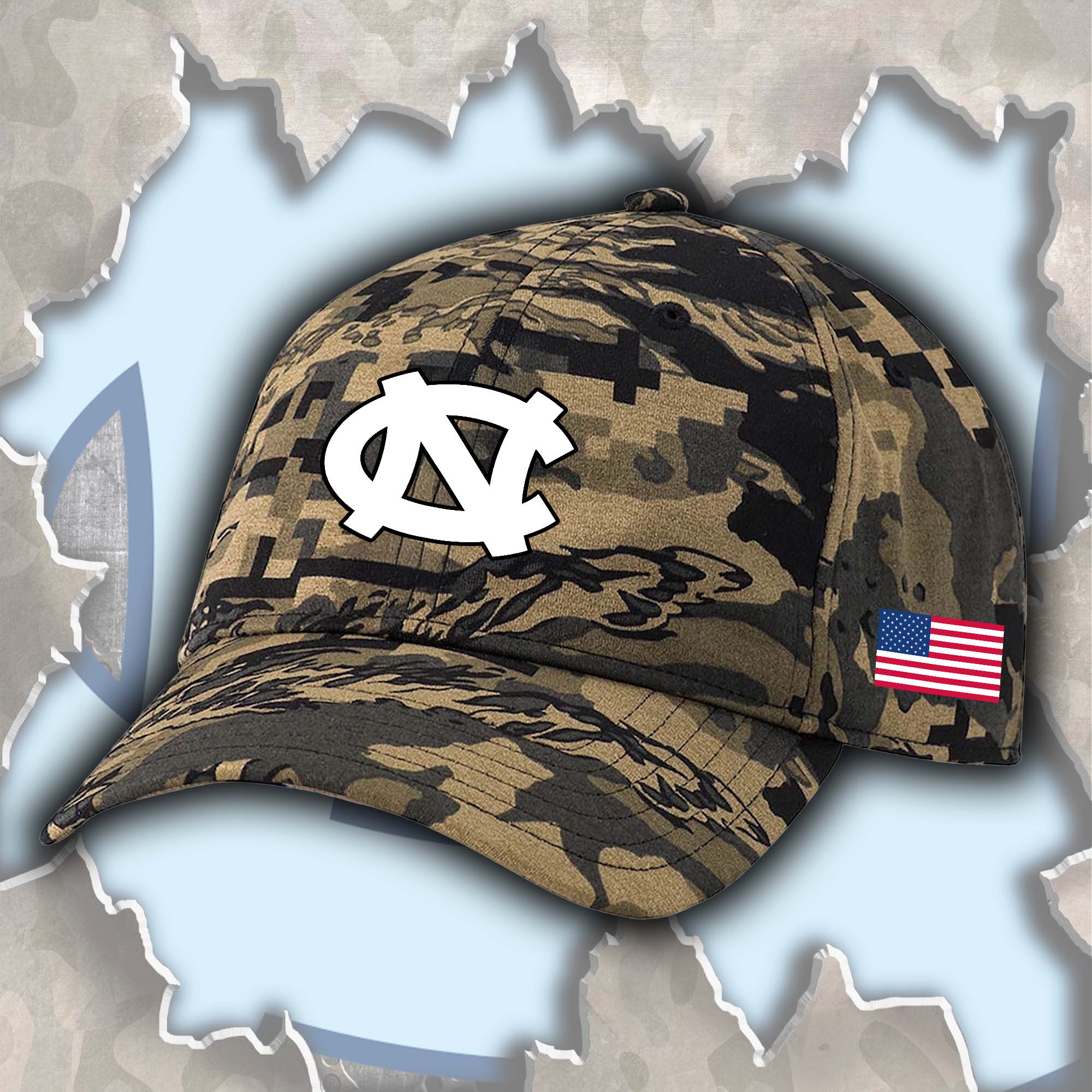 North Carolina Tar Heels Embroidered and Printed Cap PT72365