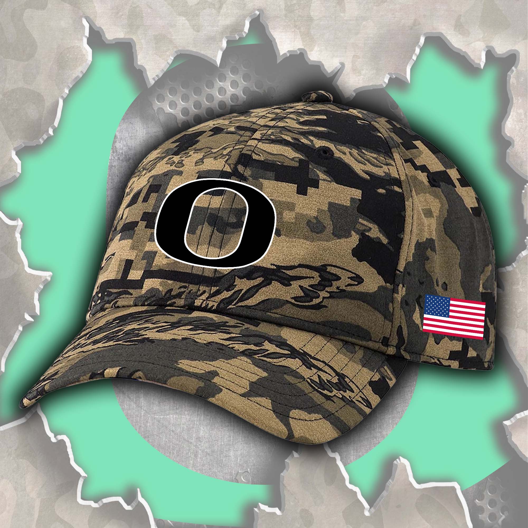 Oregon Ducks Embroidered and Printed Cap PT72371