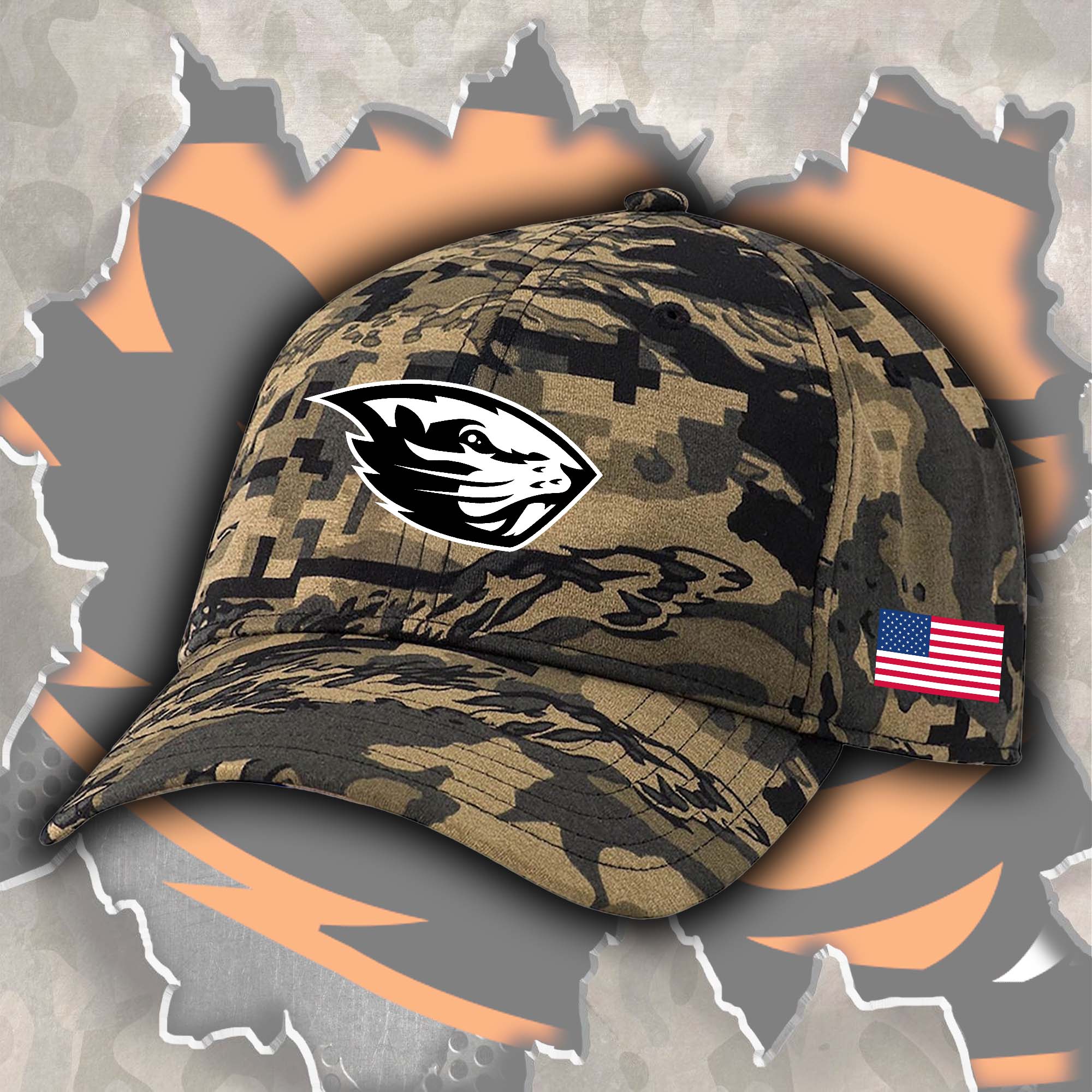 Oregon State Beavers Embroidered and Printed Cap PT72372