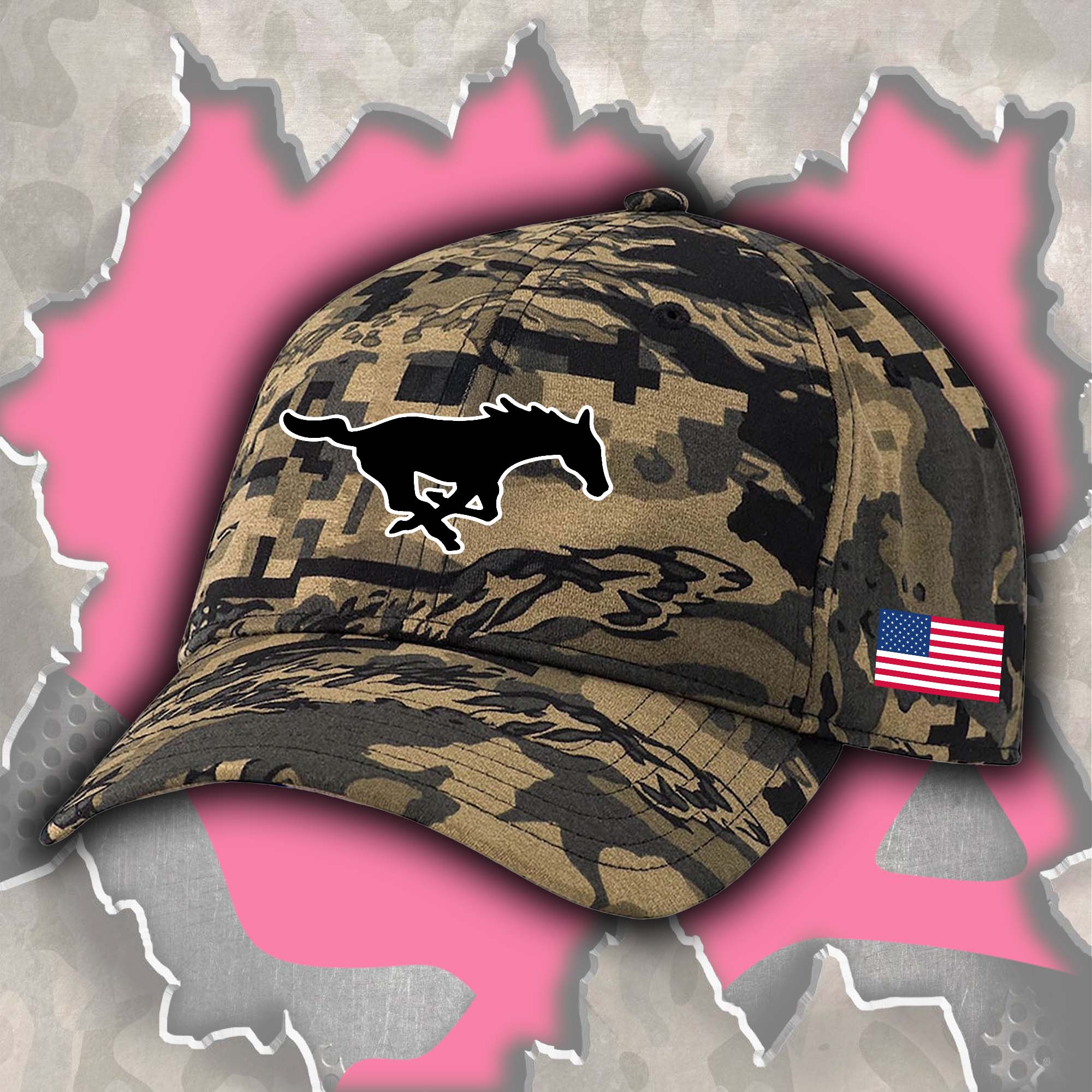 SMU Mustangs Embroidered and Printed Cap PT72376