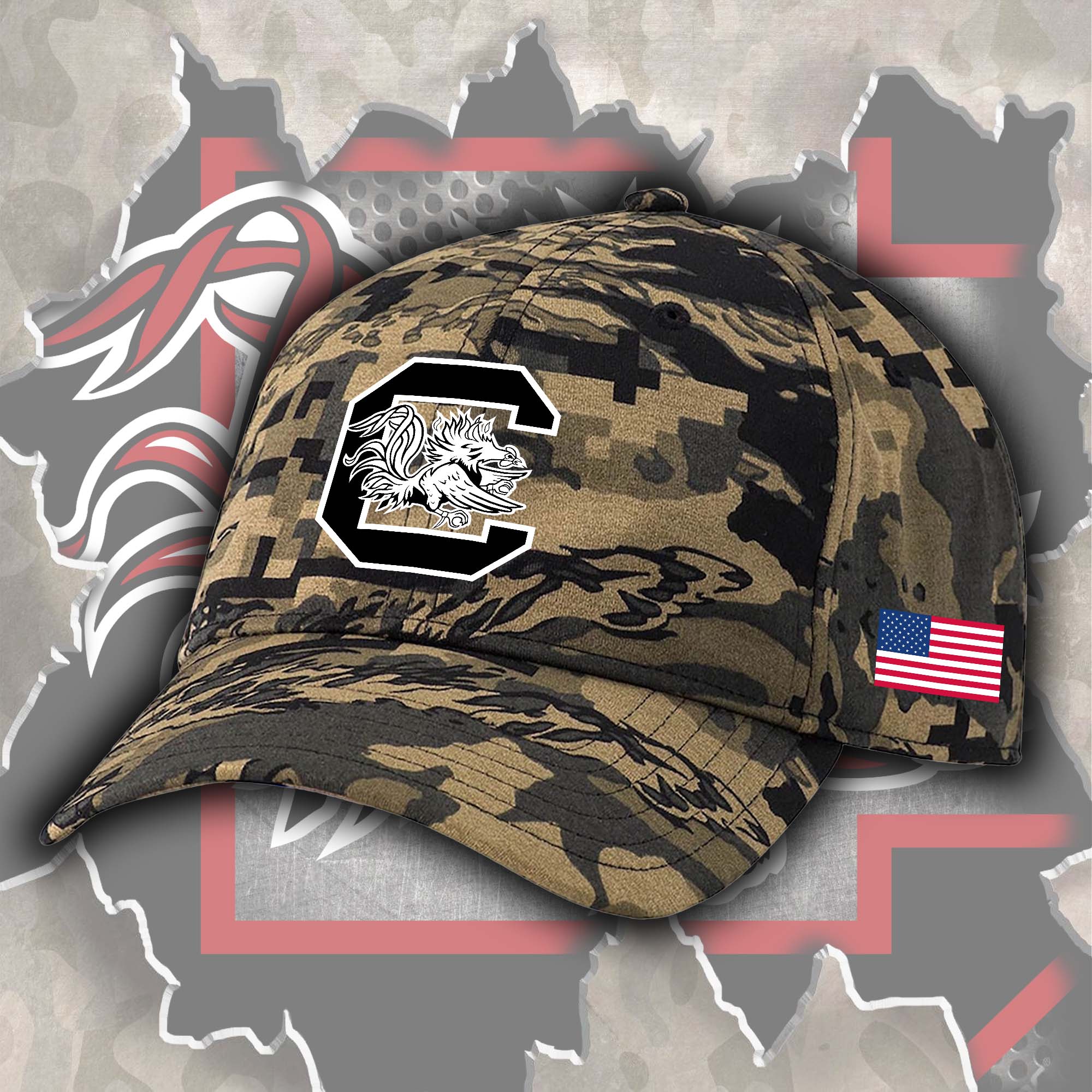South Carolina Gamecocks Embroidered and Printed Cap PT72377