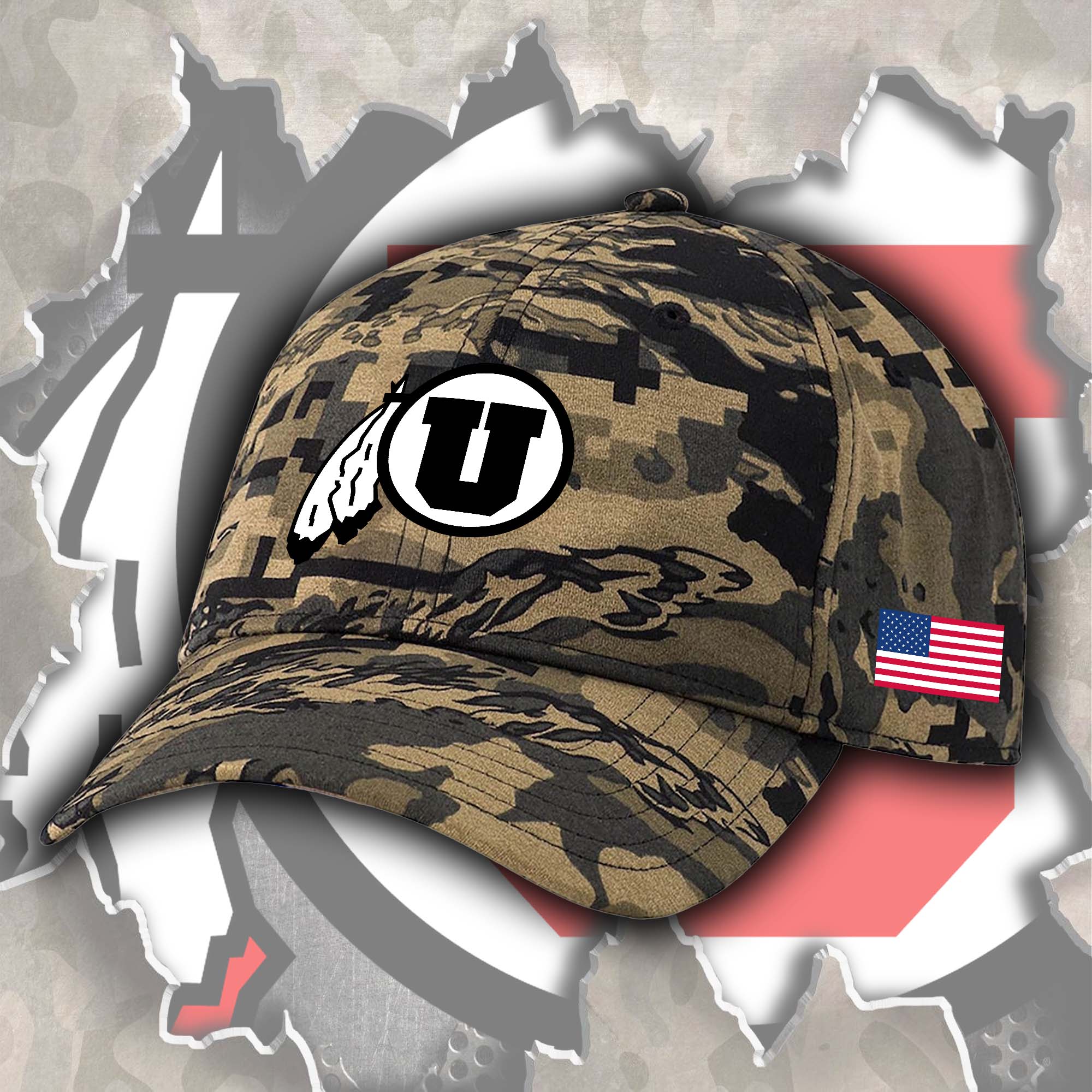 Utah Utes Embroidered and Printed Cap PT72387