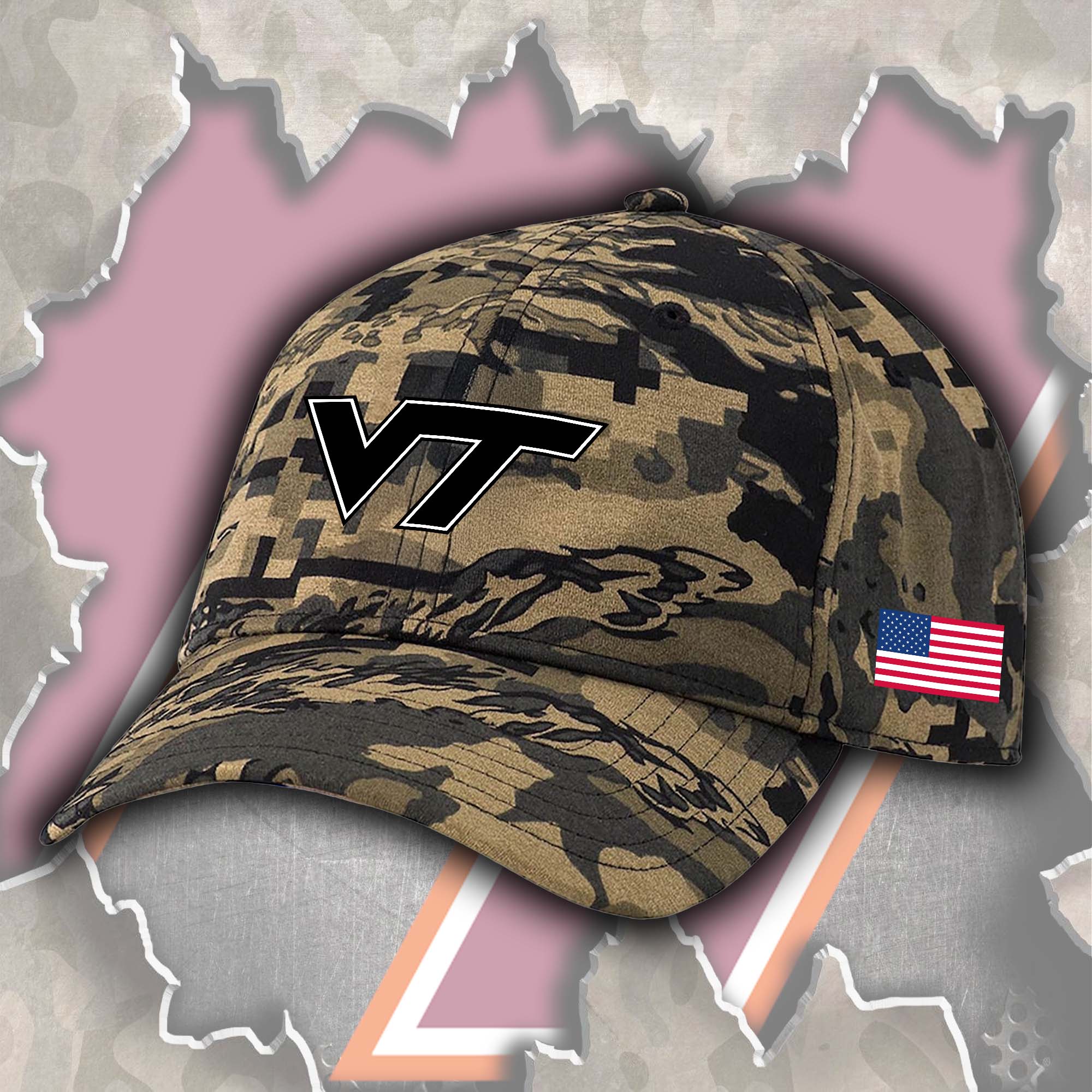 Virgina Tech Hokies Embroidered and Printed Cap PT72389