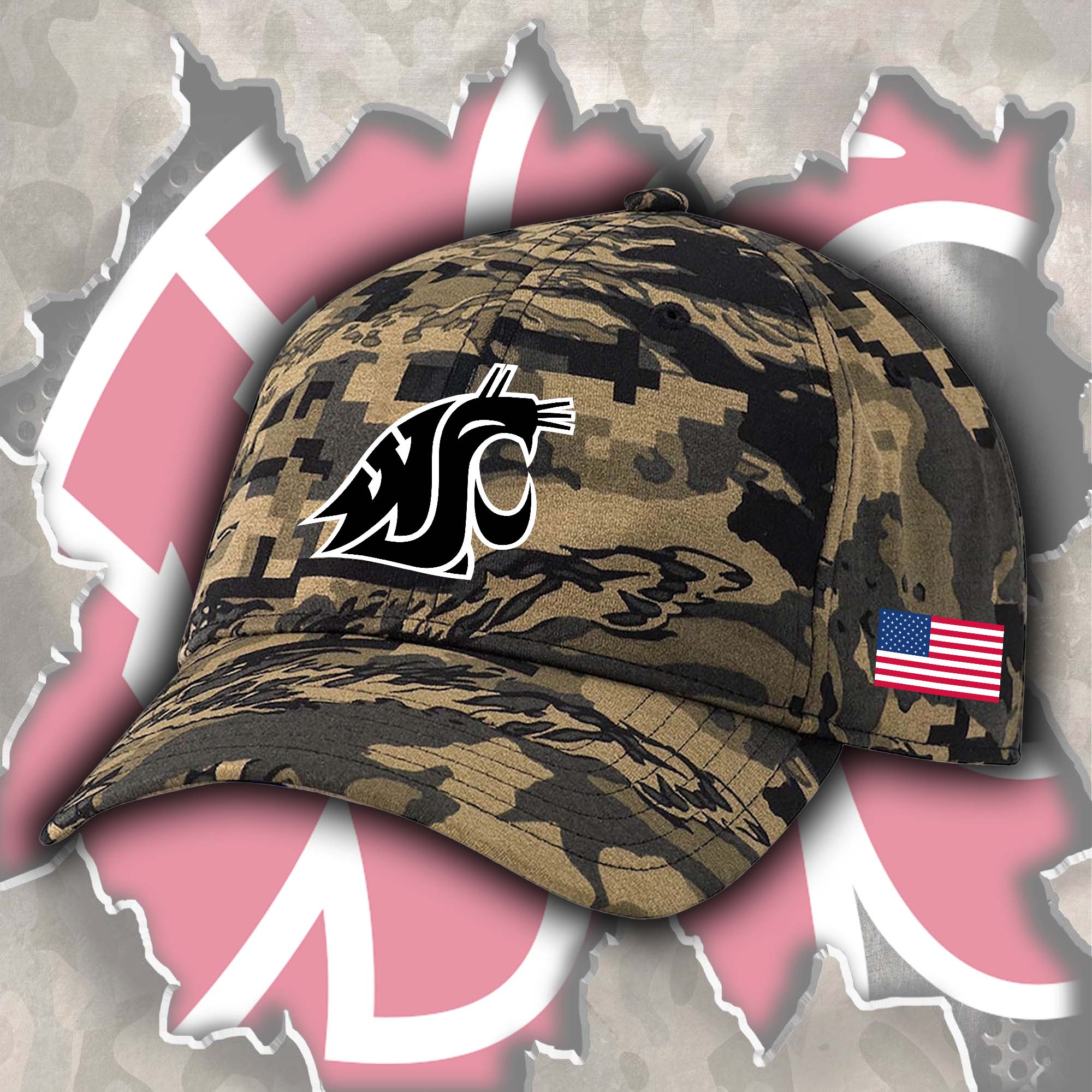 Washington State Cougars Embroidered and Printed Cap PT72392