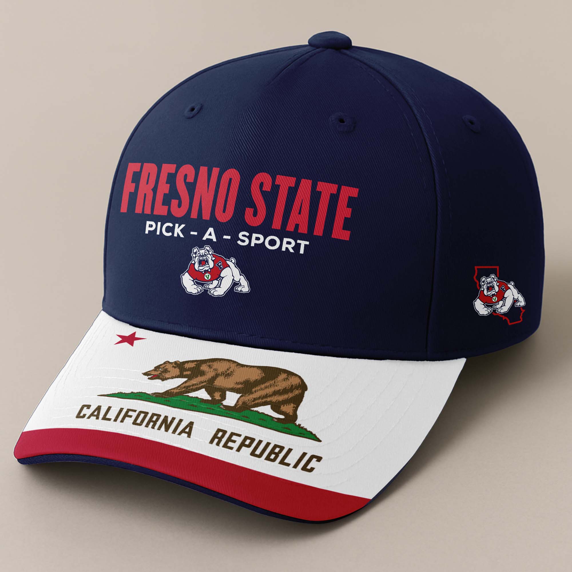 Fresno State Bulldogs football Embroidered and Printed Cap PT72405