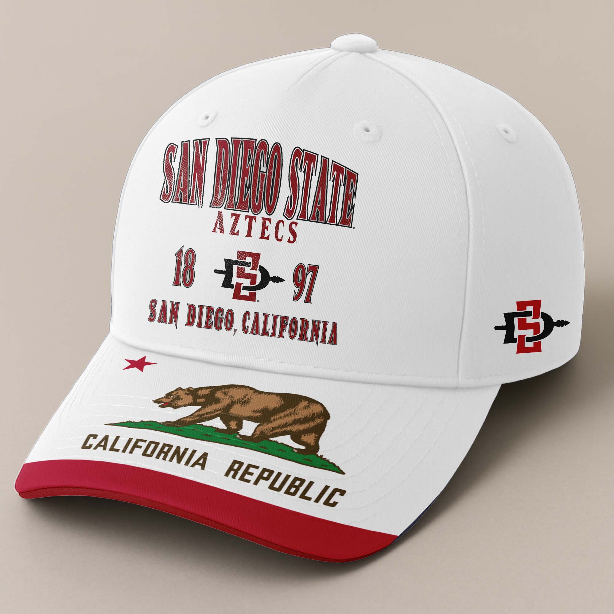 San Diego State Aztecs Embroidered and Printed Cap PT72409