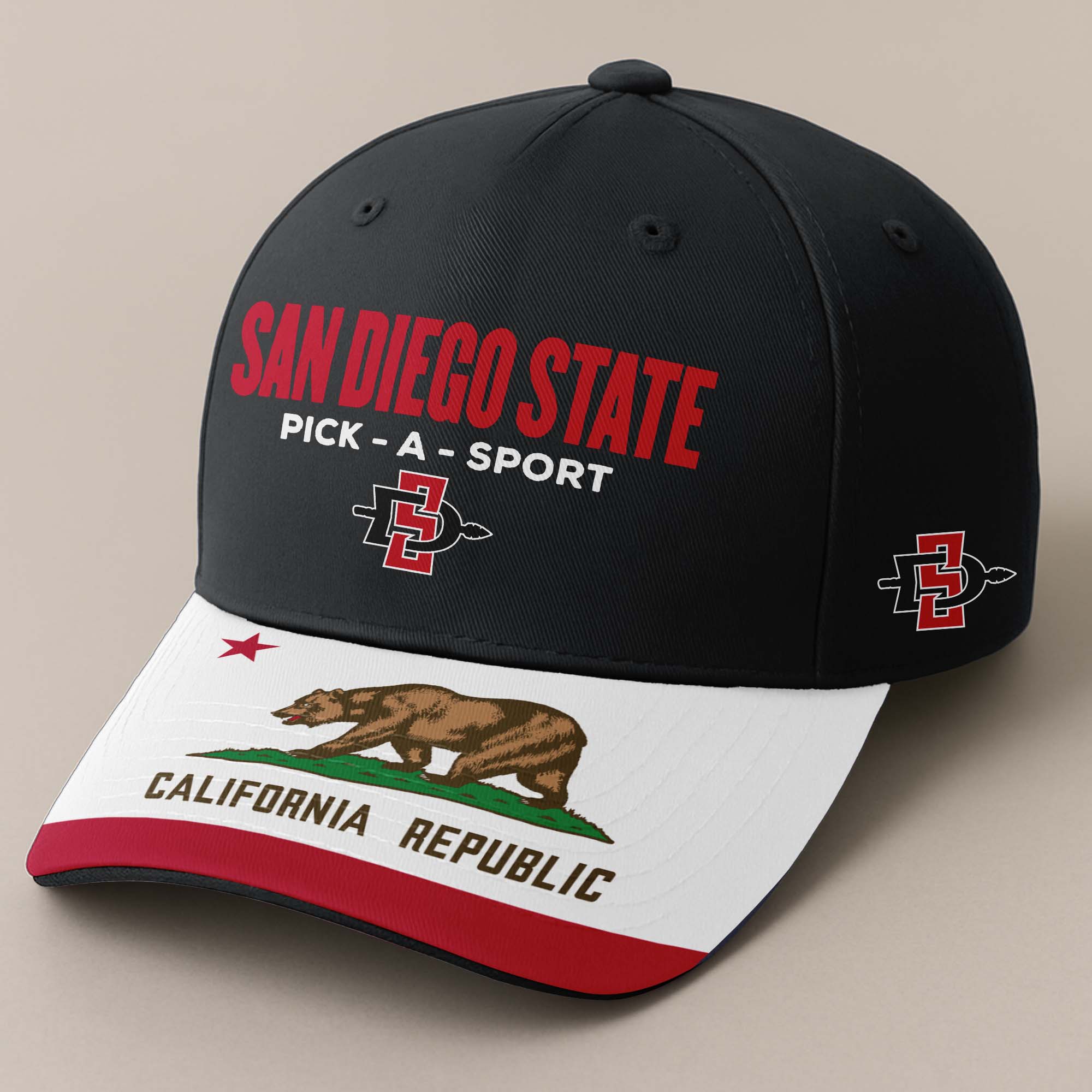 San Diego State Aztecs Embroidered and Printed Cap PT72411