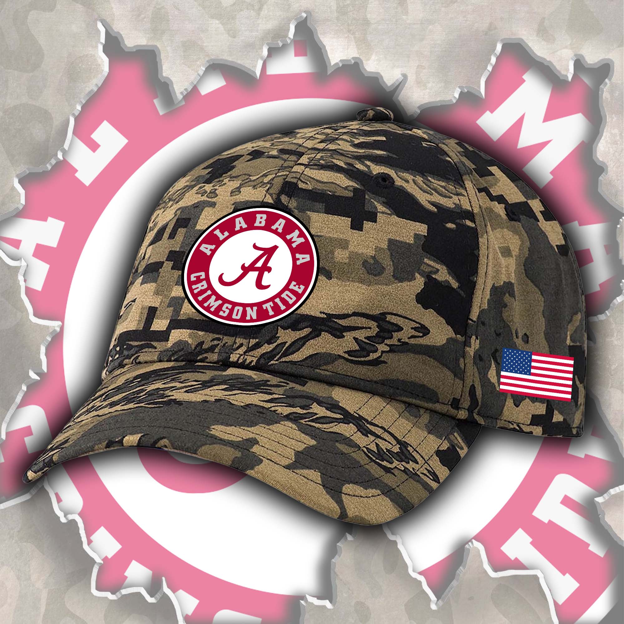 Alabama Crimson Tide Embroidered and Printed Cap PT72451