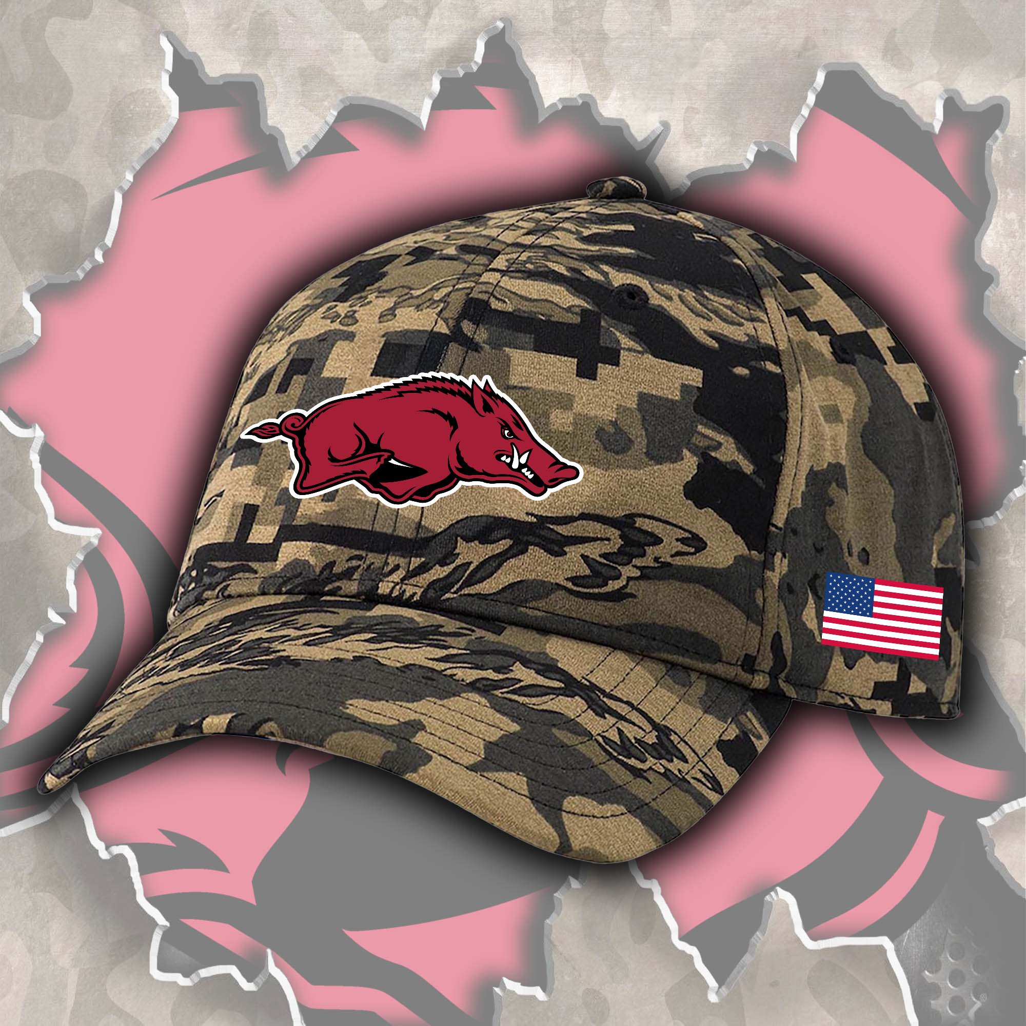 Arkansas Razorbacks Embroidered and Printed Cap PT72453