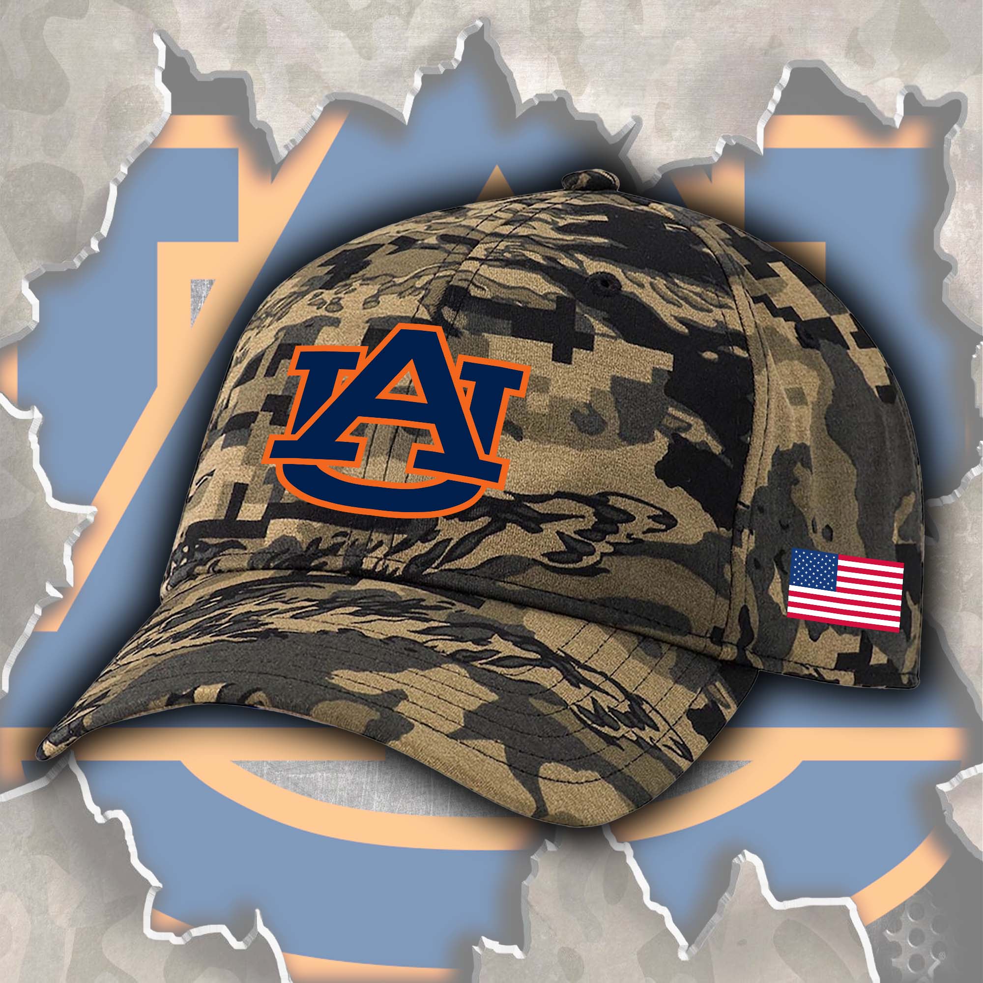 Auburn Tigers Embroidered and Printed Cap PT72455