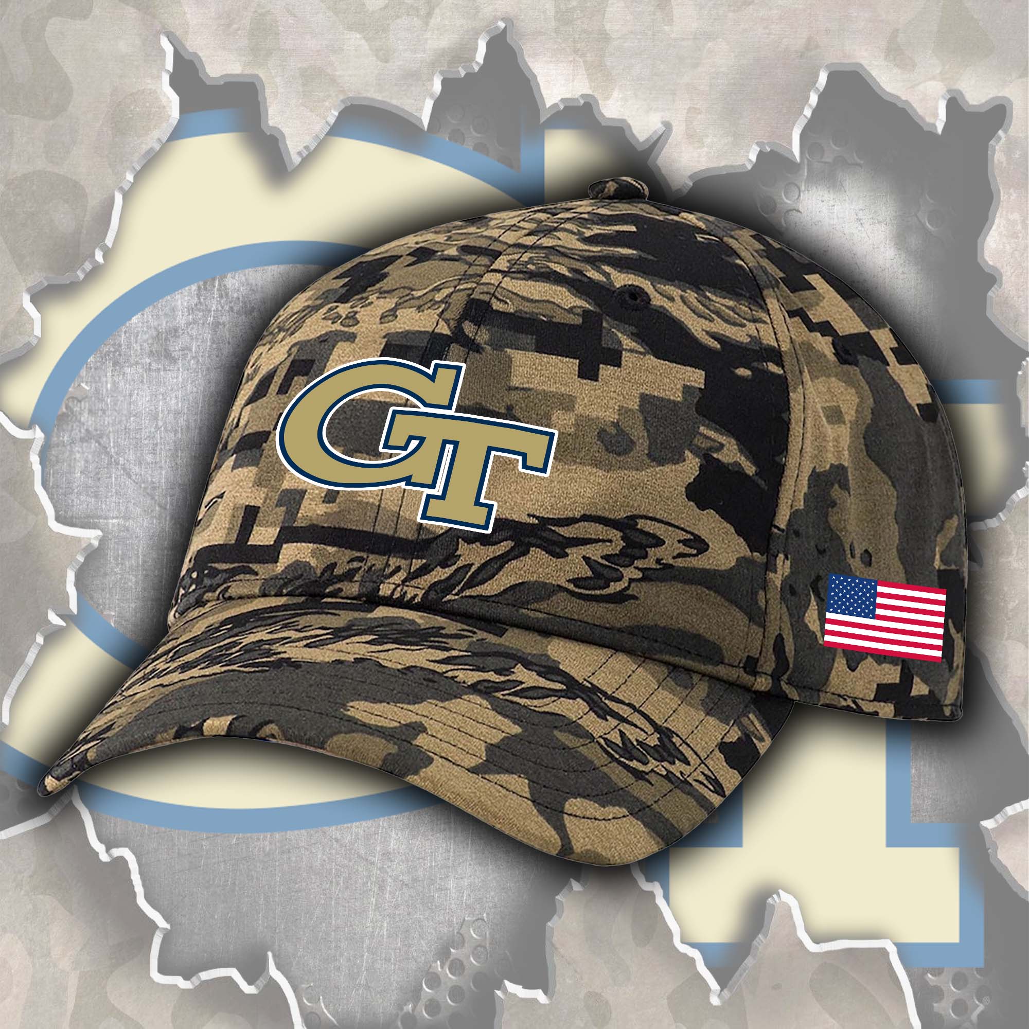 Georgia Tech Yellow Jackets Embroidered and Printed Cap PT72468