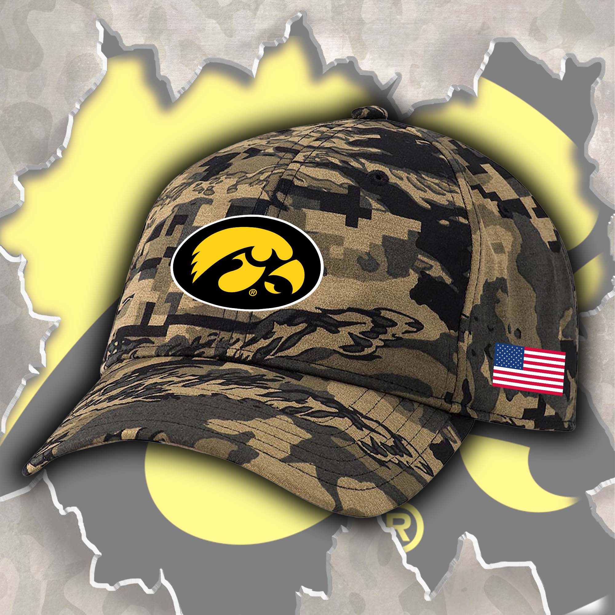 Iowa Hawkeyes Embroidered and Printed Cap PT72472