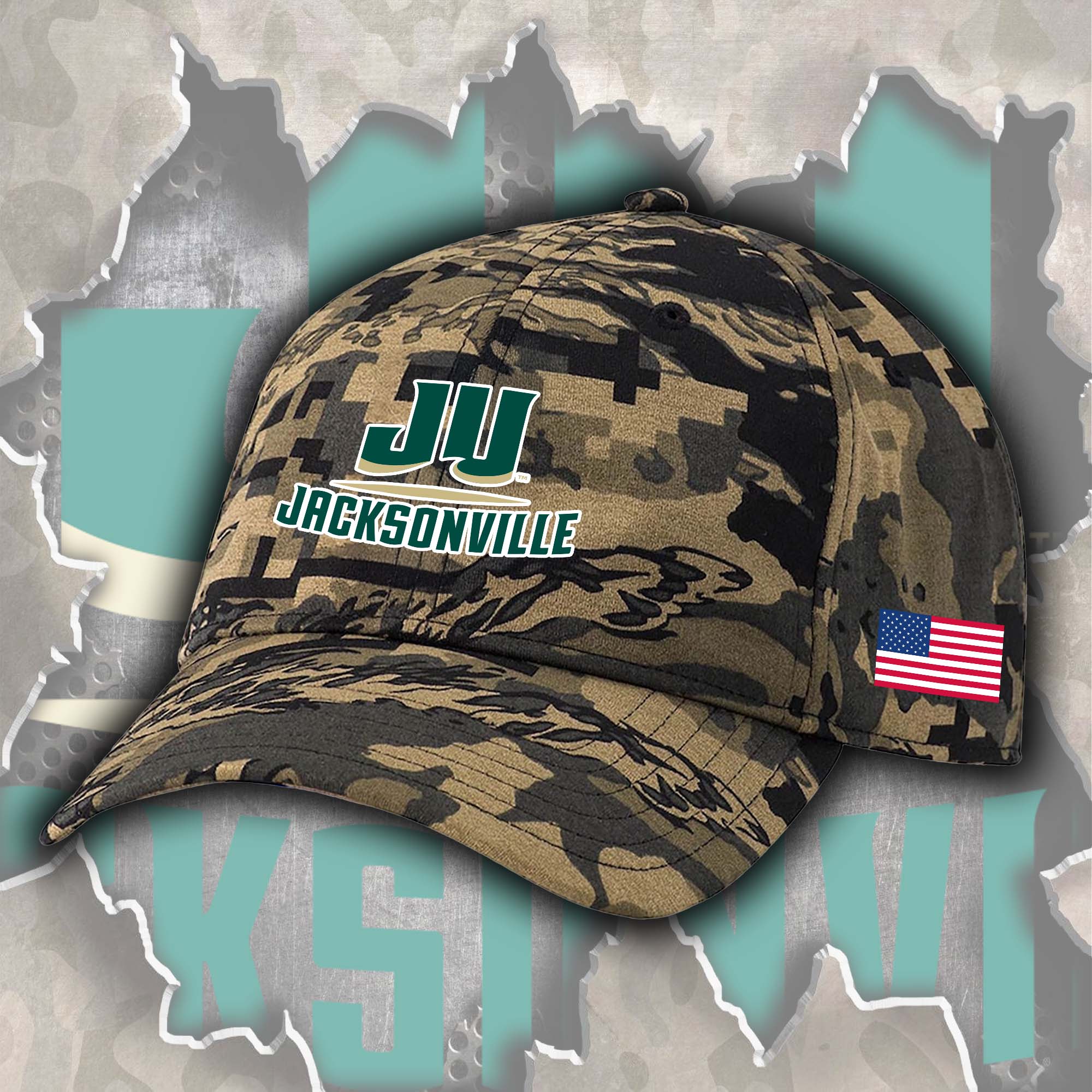 Jacksonville Dolphins Embroidered and Printed Cap PT72474