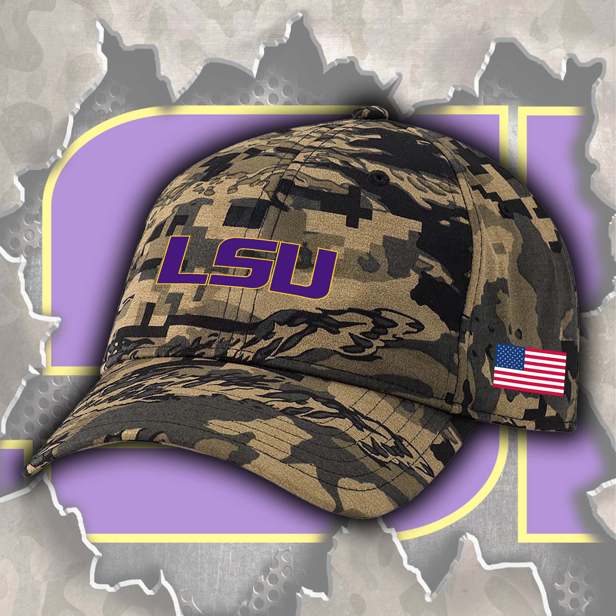 LSU Tigers Embroidered and Printed Cap PT72479