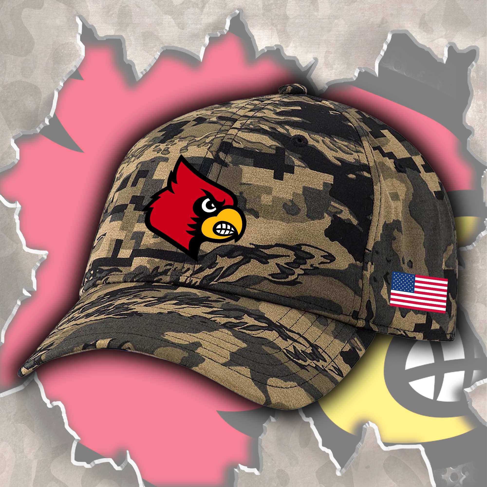 Louisville Cardinals Embroidered and Printed Cap PT72478