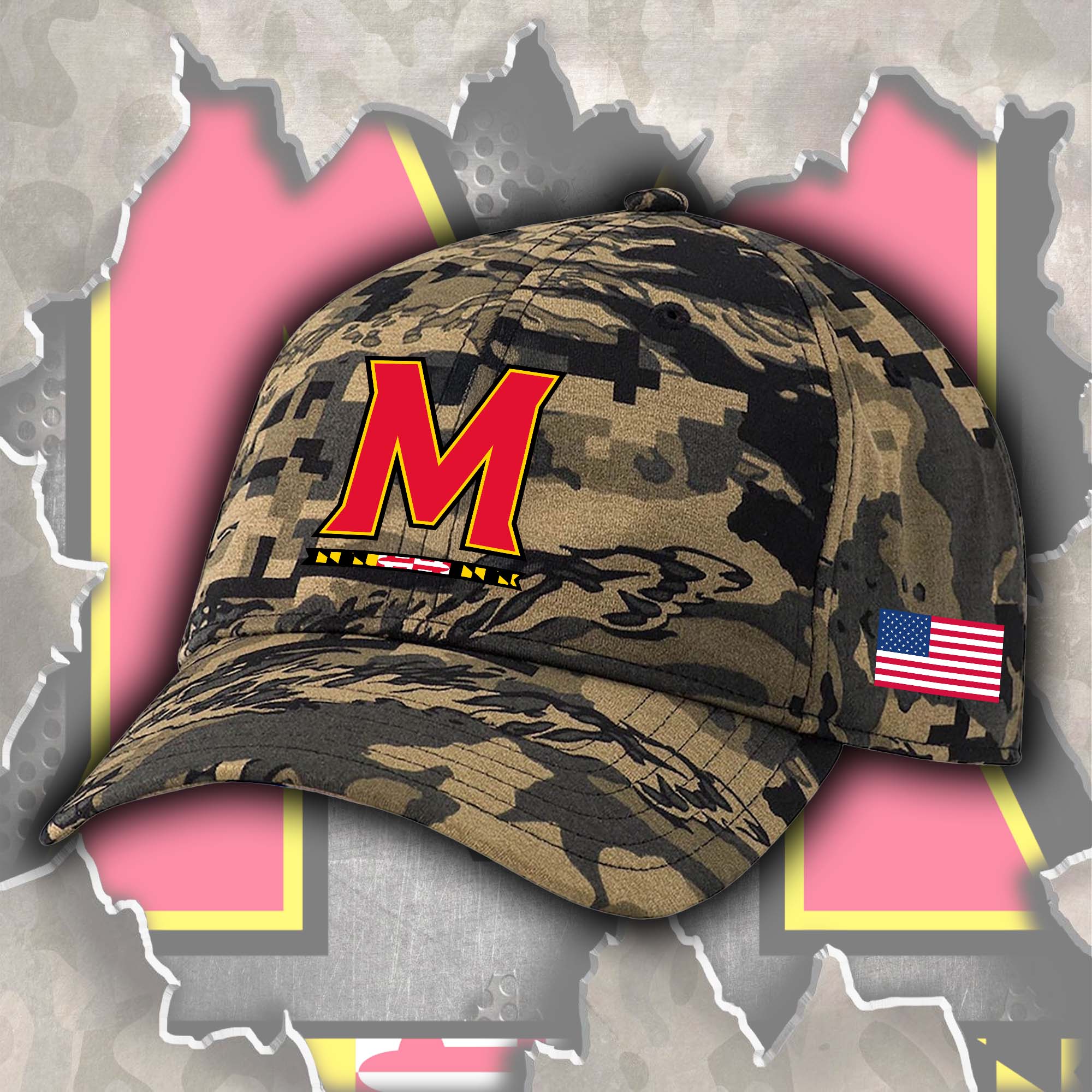 Maryland Terrapins Embroidered and Printed Cap PT72480