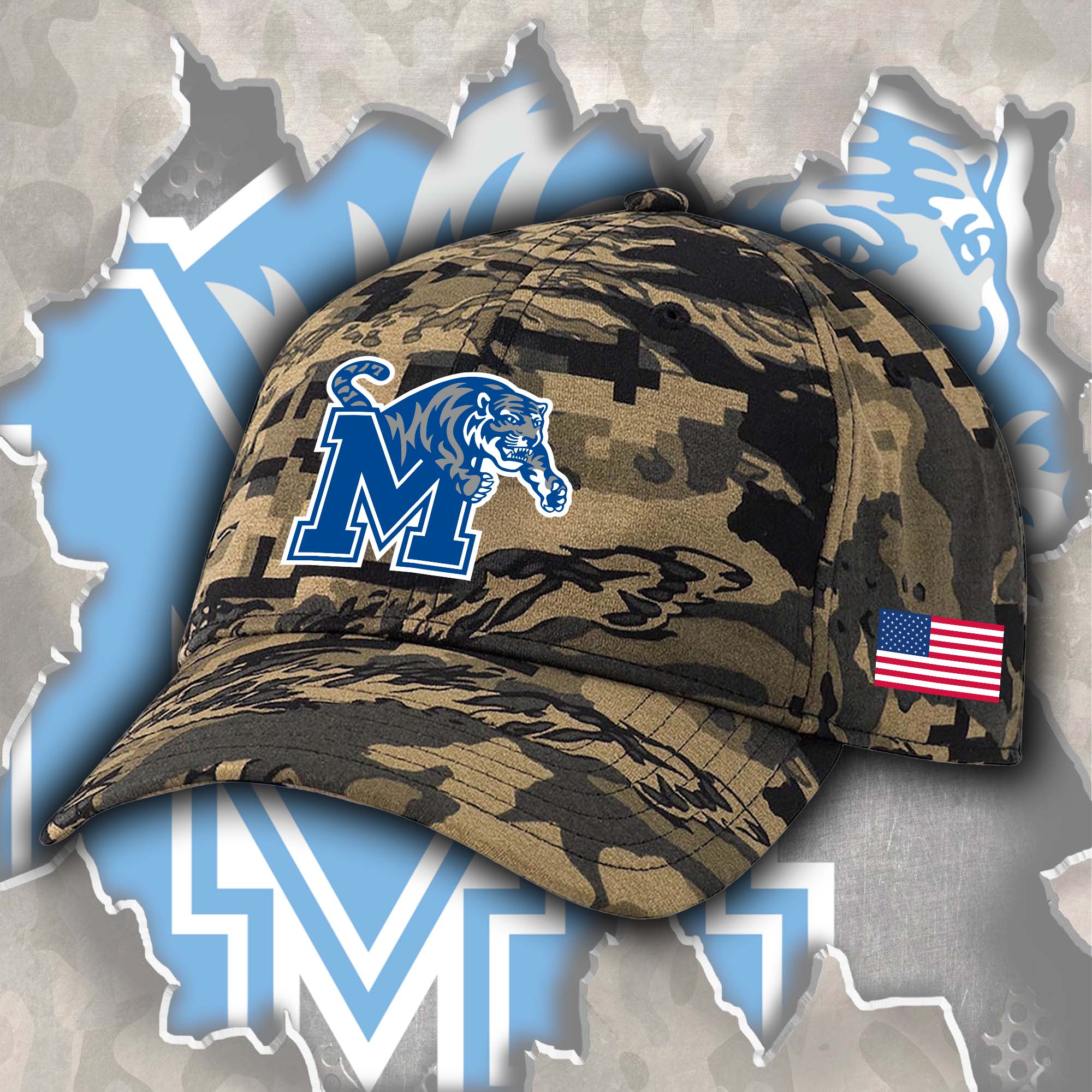 Memphis Tigers Embroidered and Printed Cap PT72481