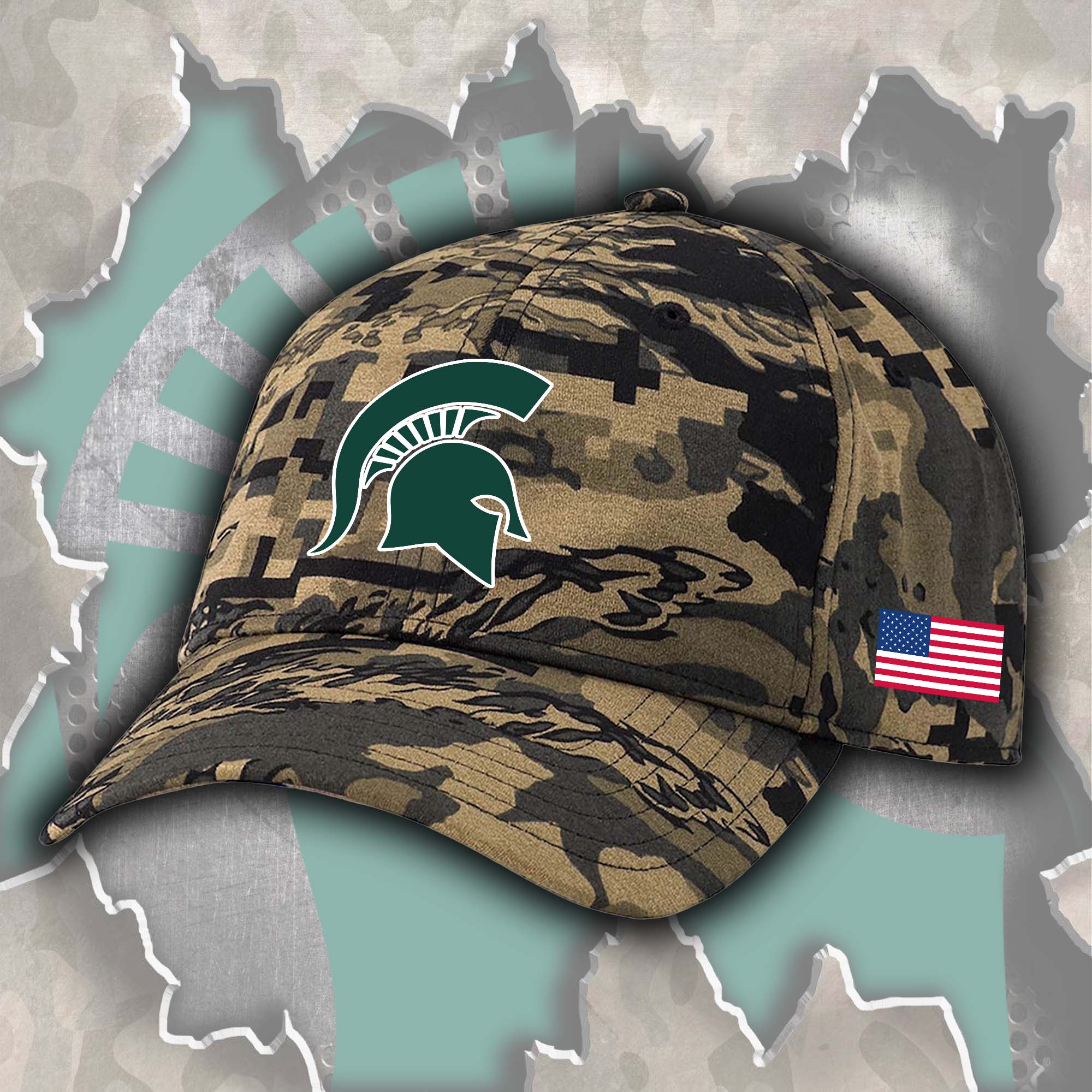 Michigan State Spartans Embroidered and Printed Cap PT72483