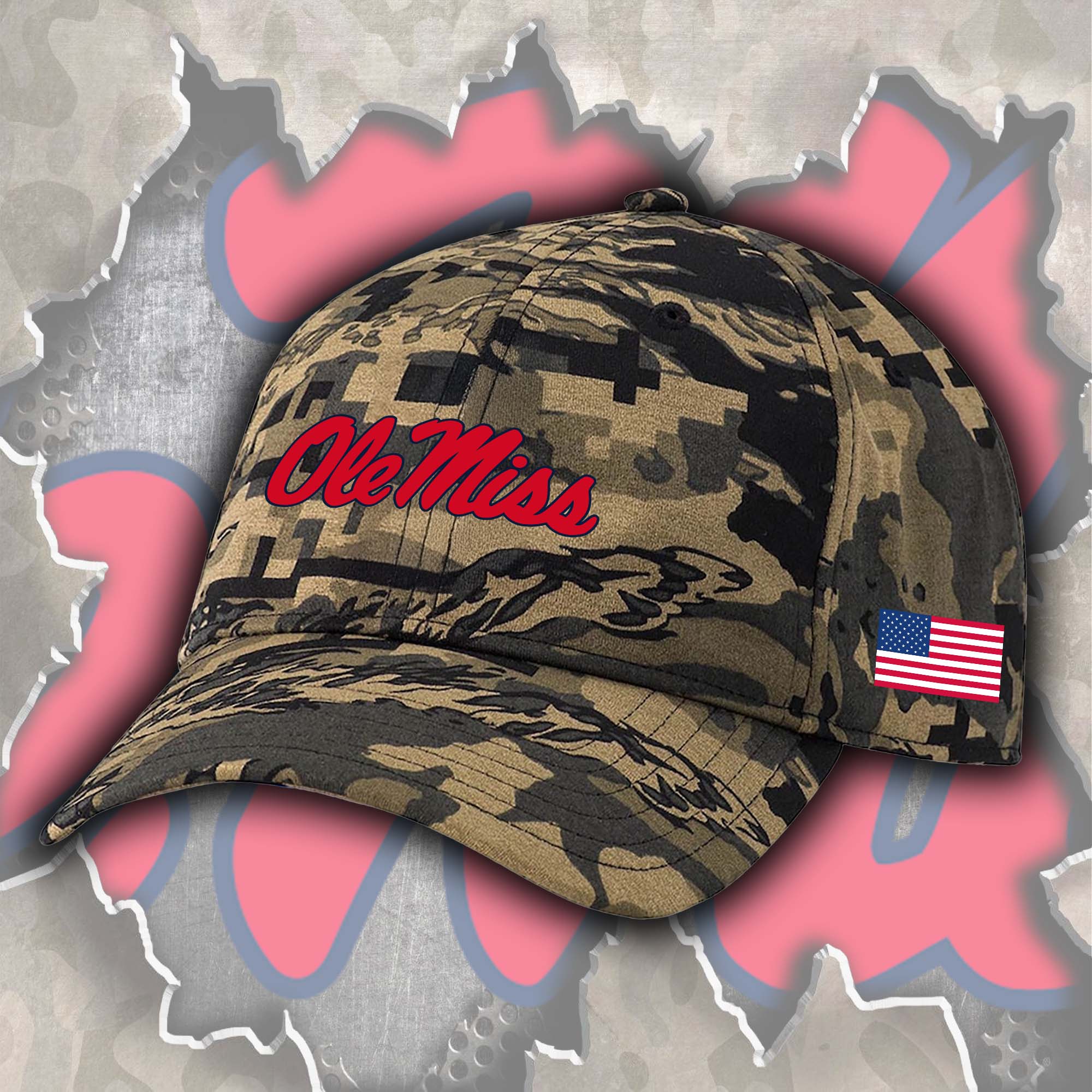 Mississippi Ole Miss Rebels Embroidered and Printed Cap PT72485