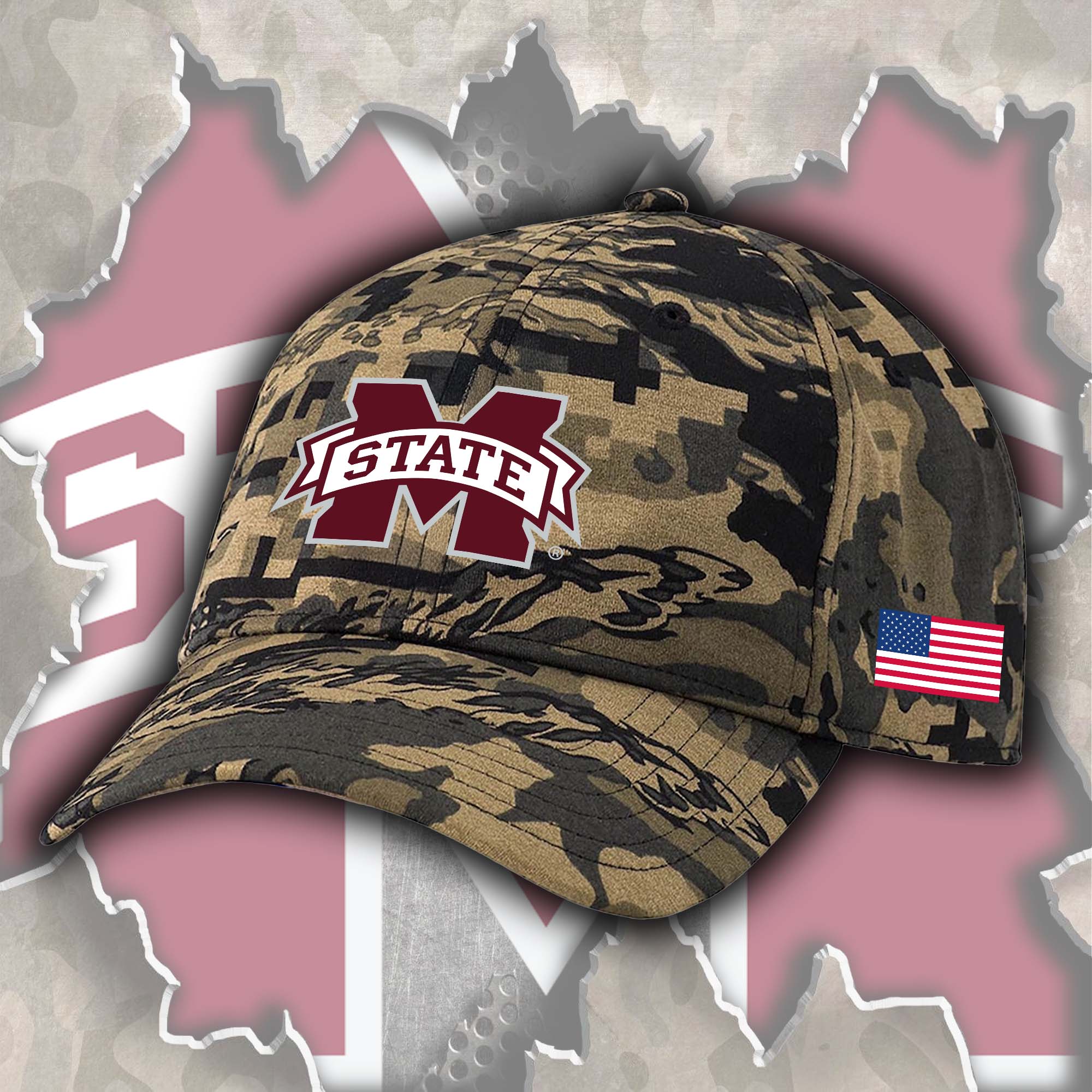 Mississippi State Bulldogs Embroidered and Printed Cap PT72486
