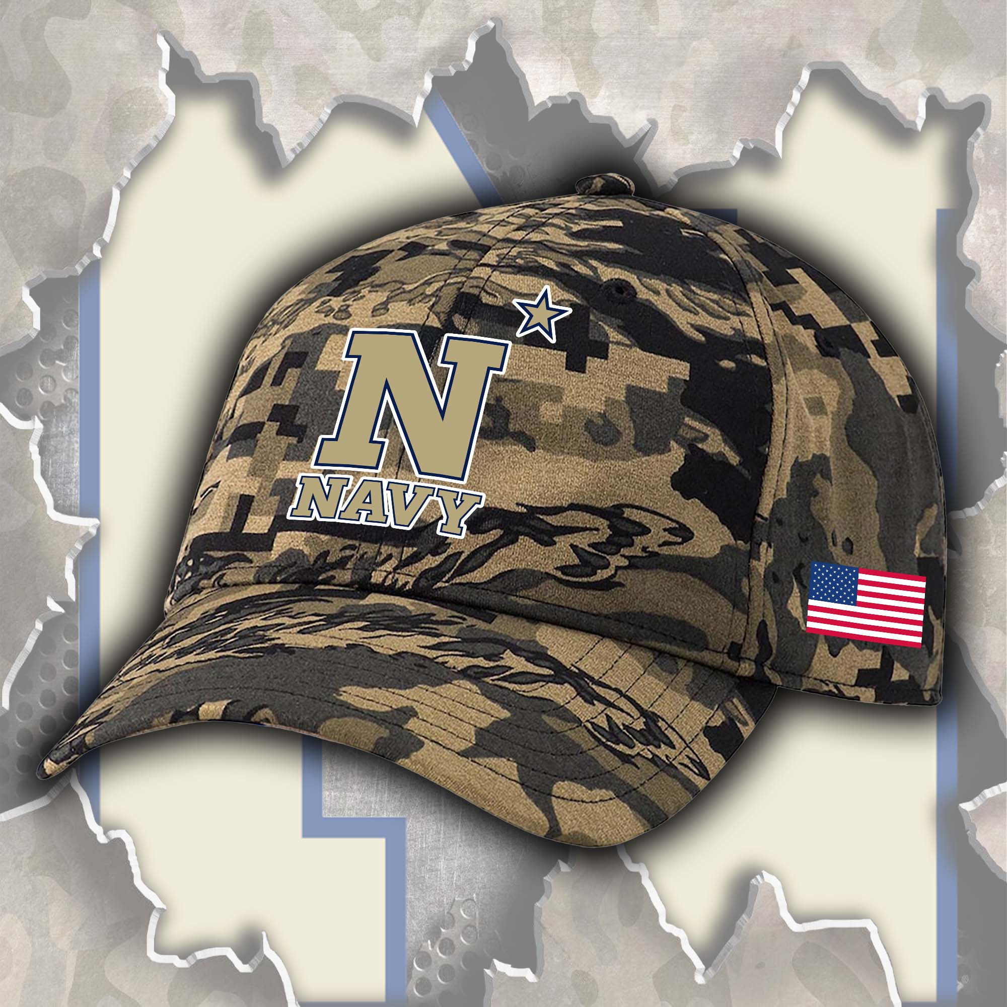 Navy Midshipmen Embroidered and Printed Cap PT72488