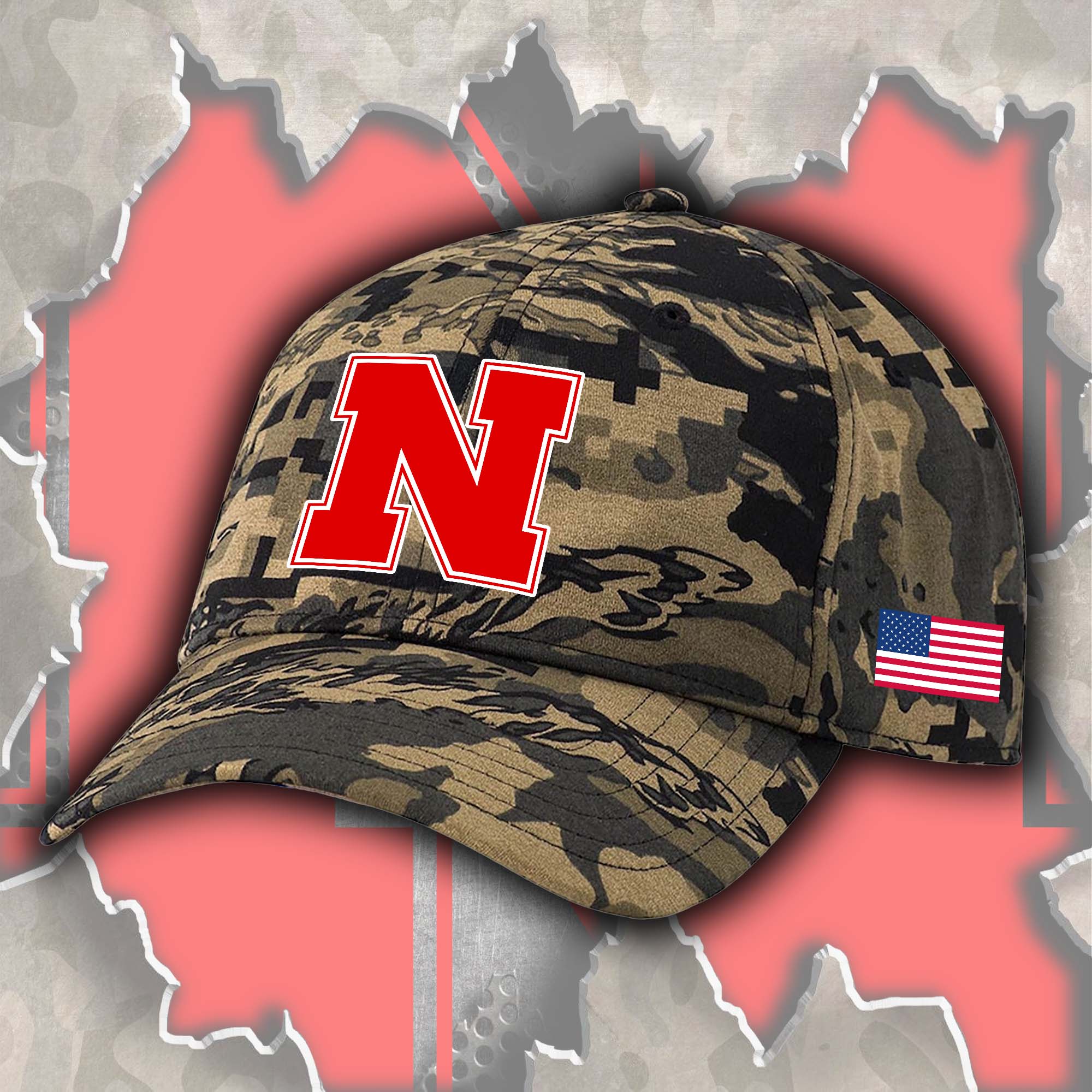 Nebraska Cornhuskers Embroidered and Printed Cap PT72489