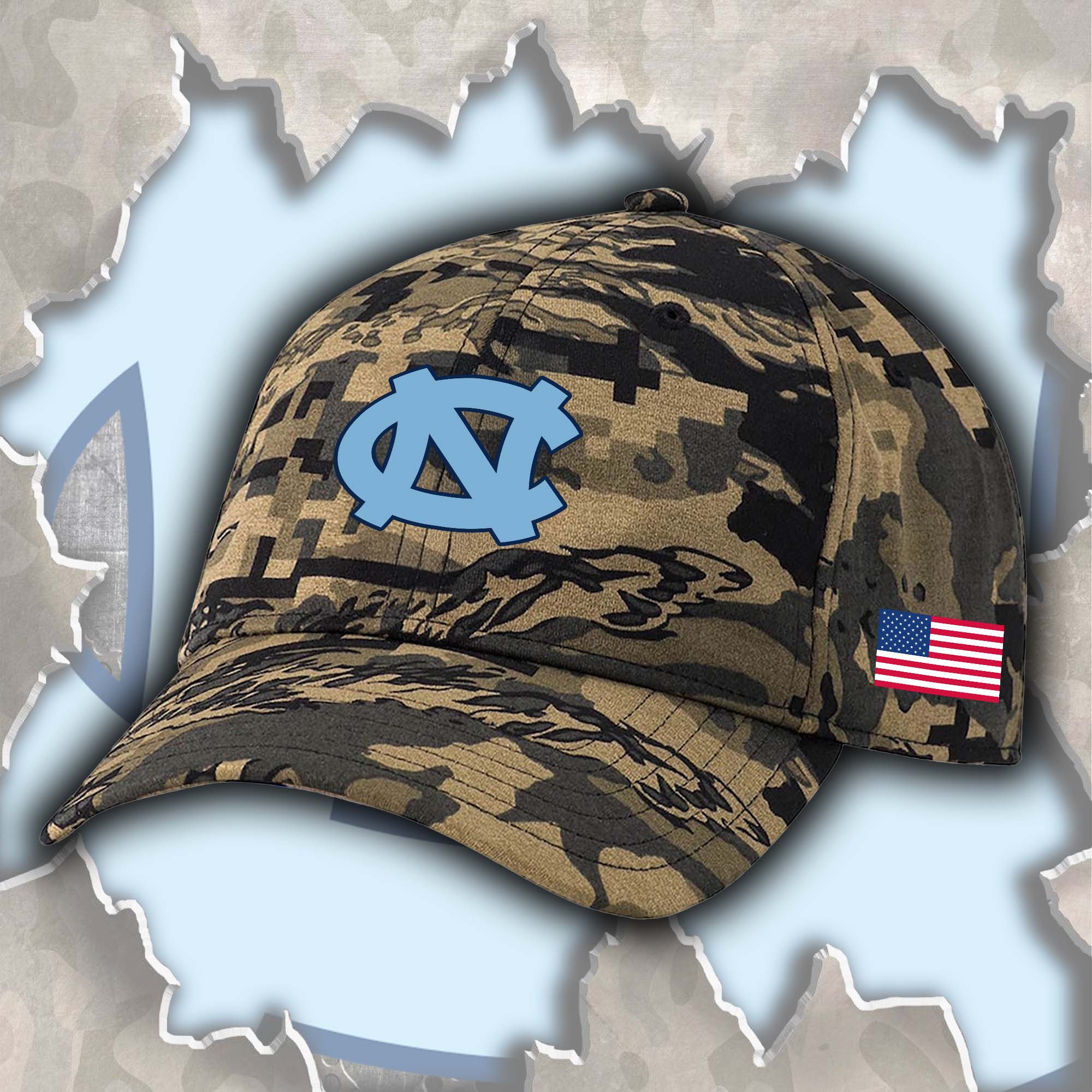 North Carolina Tar Heels Embroidered and Printed Cap PT72491