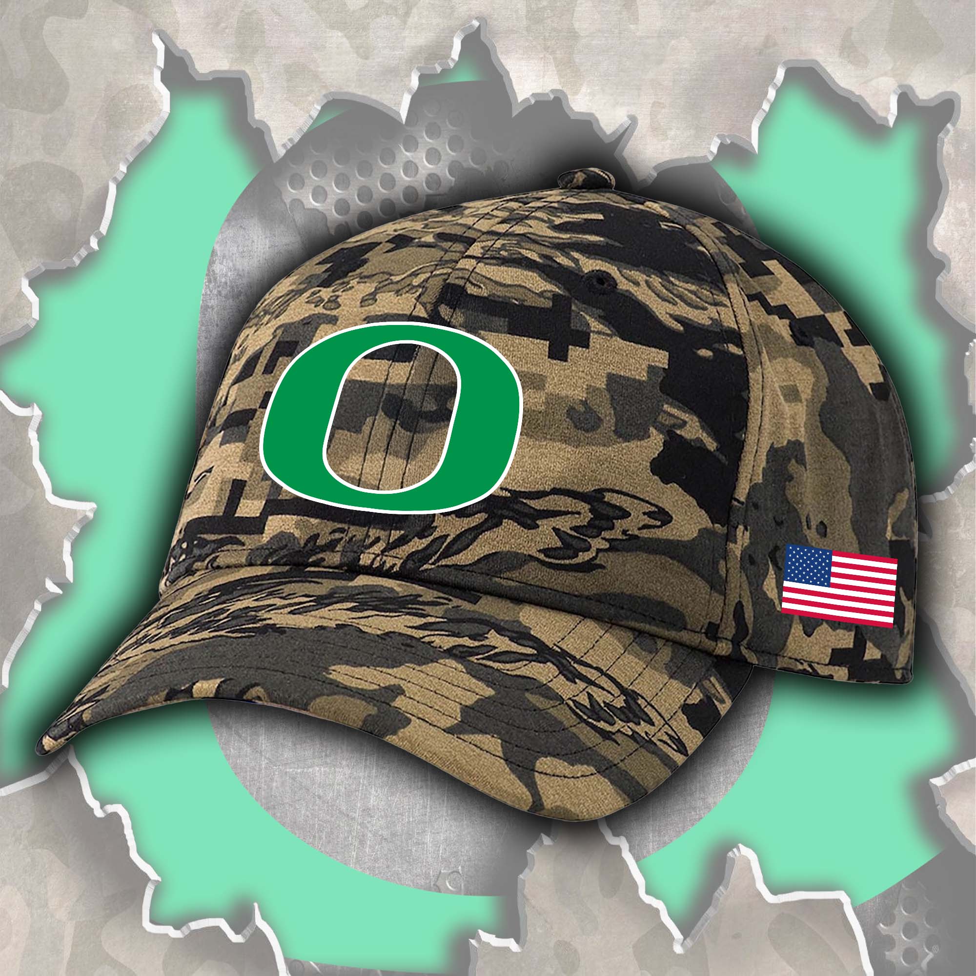 Oregon Ducks Embroidered and Printed Cap PT72497