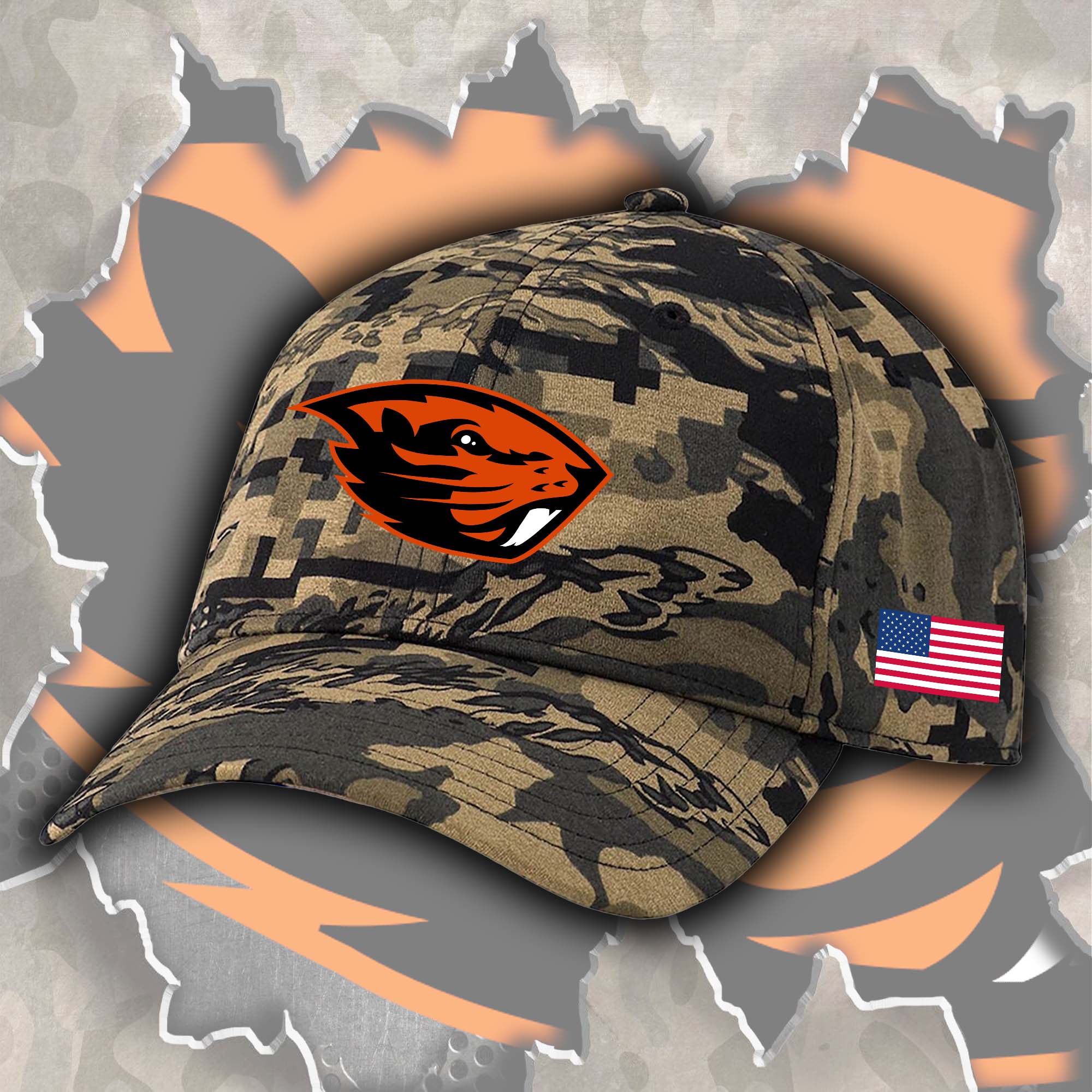Oregon State Beavers Embroidered and Printed Cap PT72498