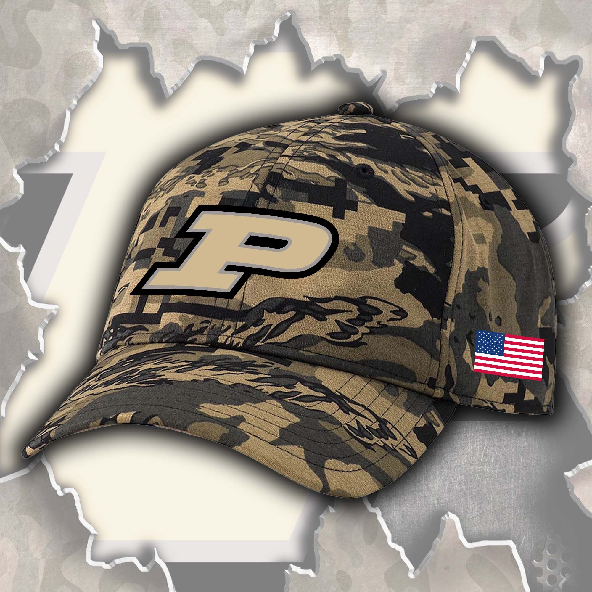 Purdue Boilermakers Embroidered and Printed Cap PT72501