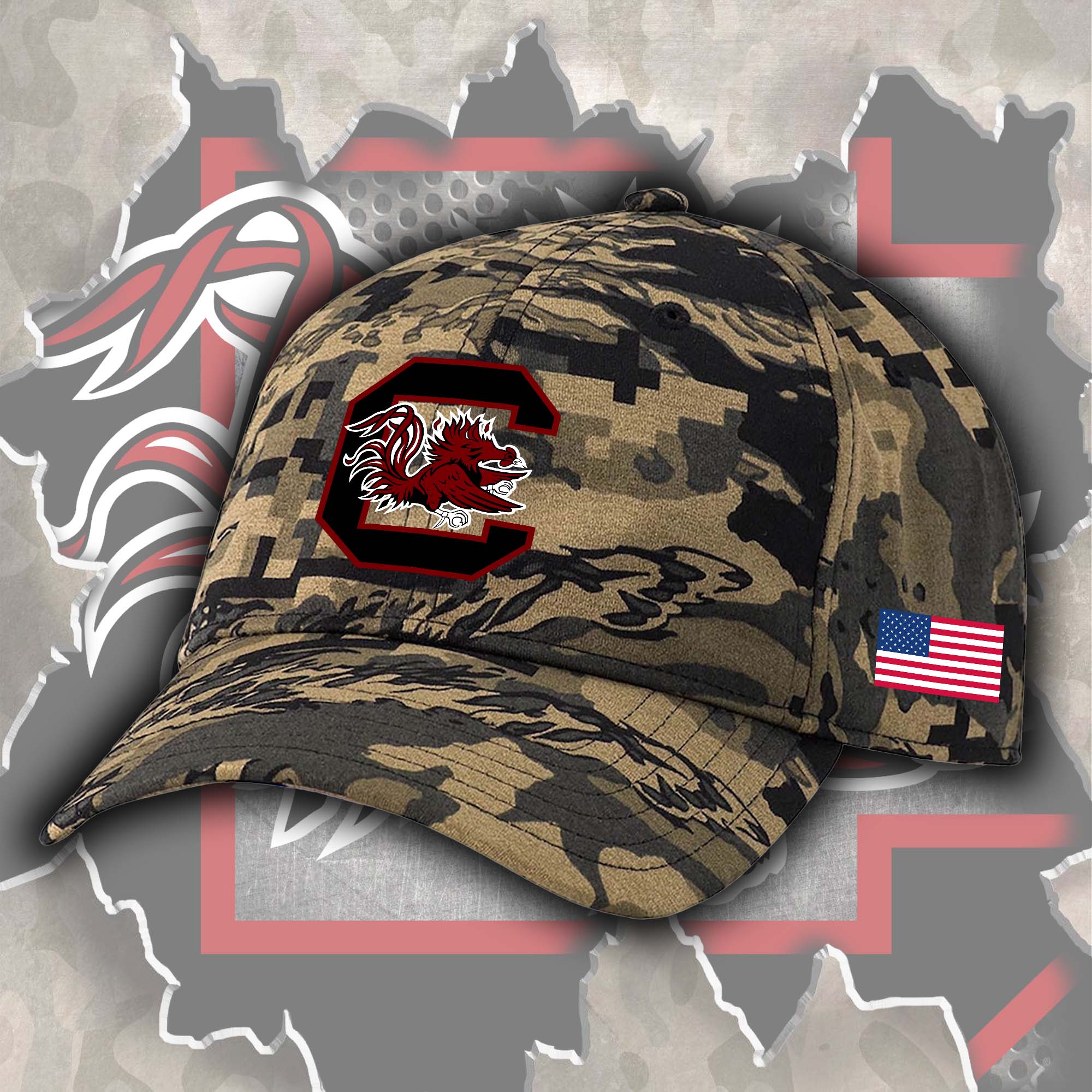 South Carolina Gamecocks Embroidered and Printed Cap PT72503