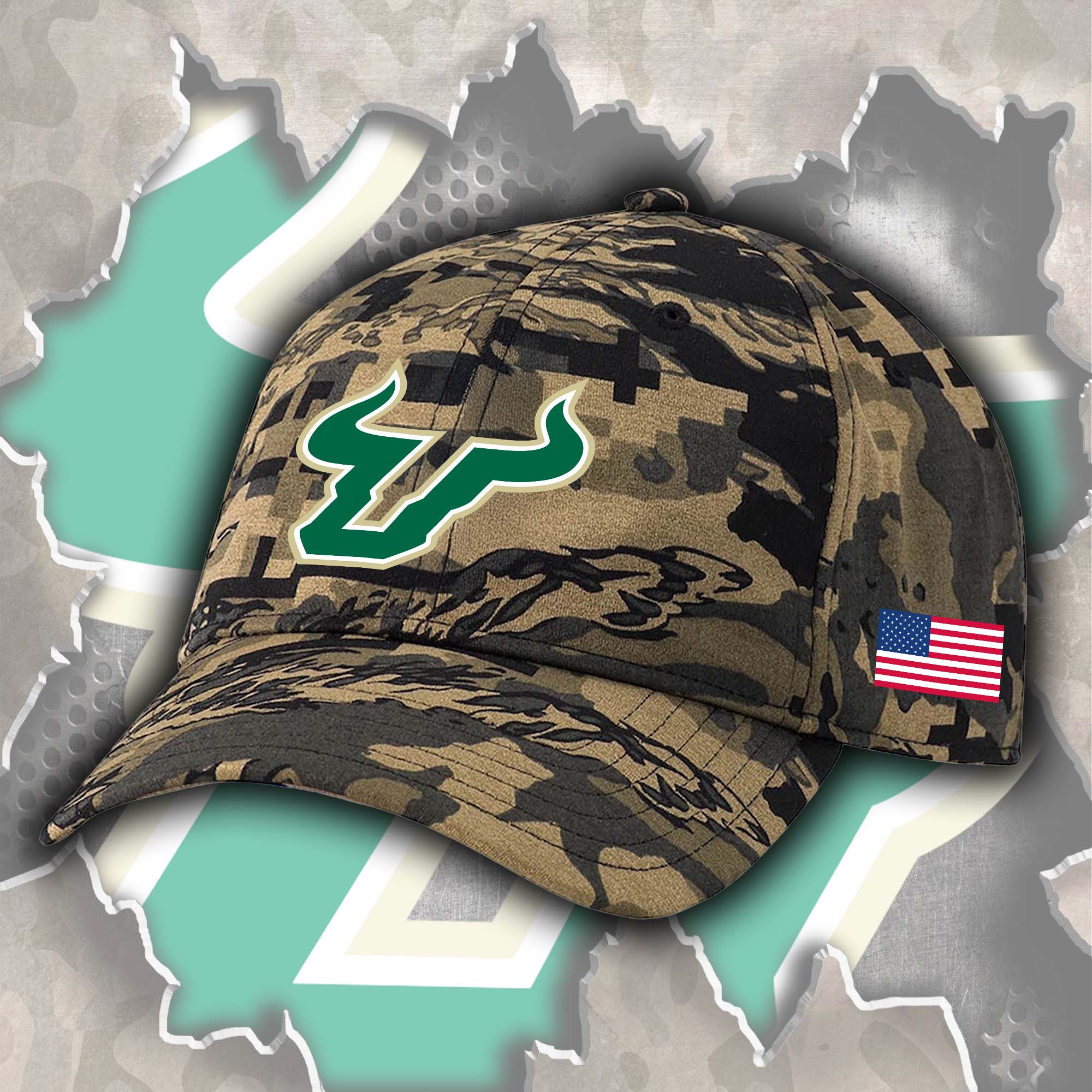 South Florida Bulls Embroidered and Printed Cap PT72504