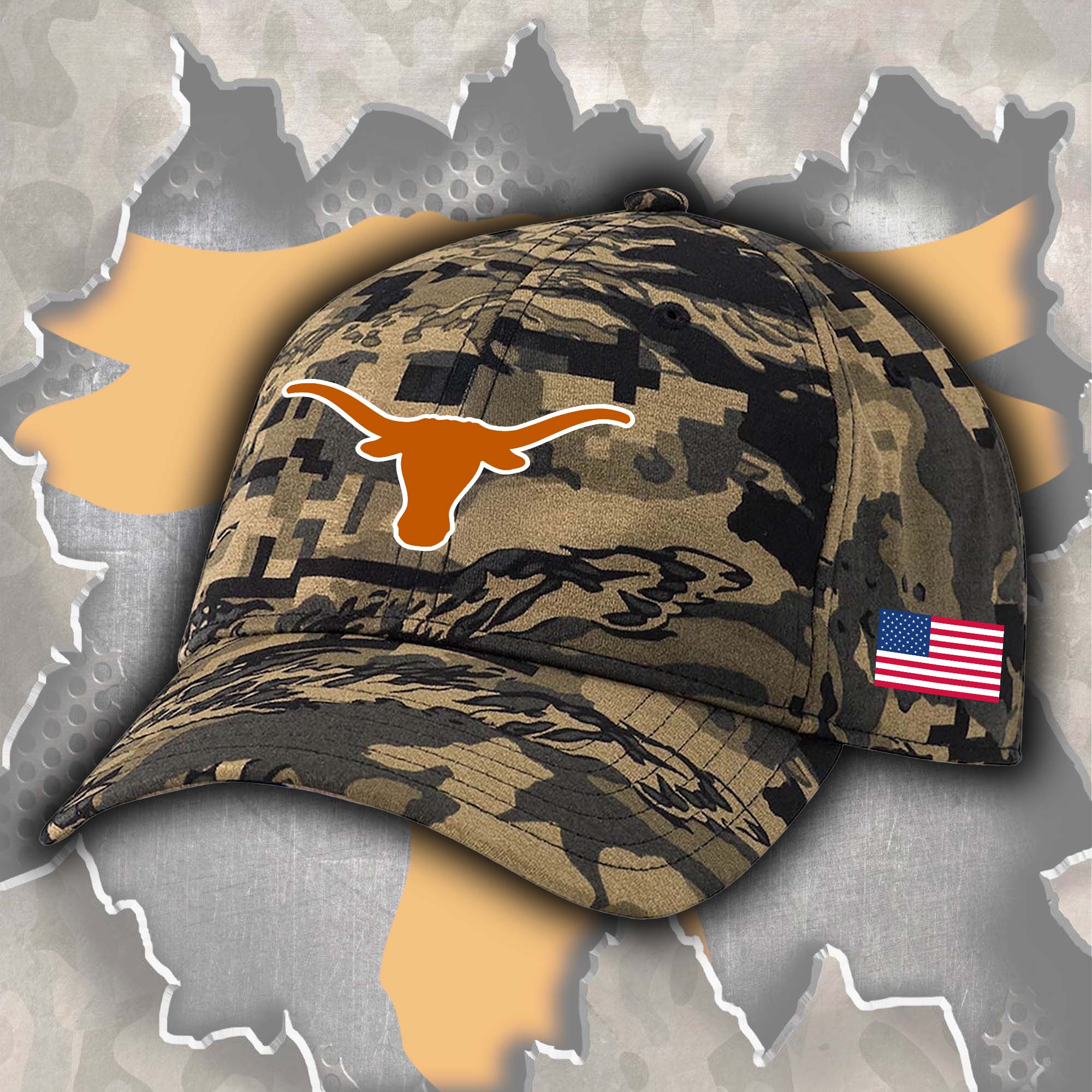 Texas Longhorns Embroidered and Printed Cap PT72509