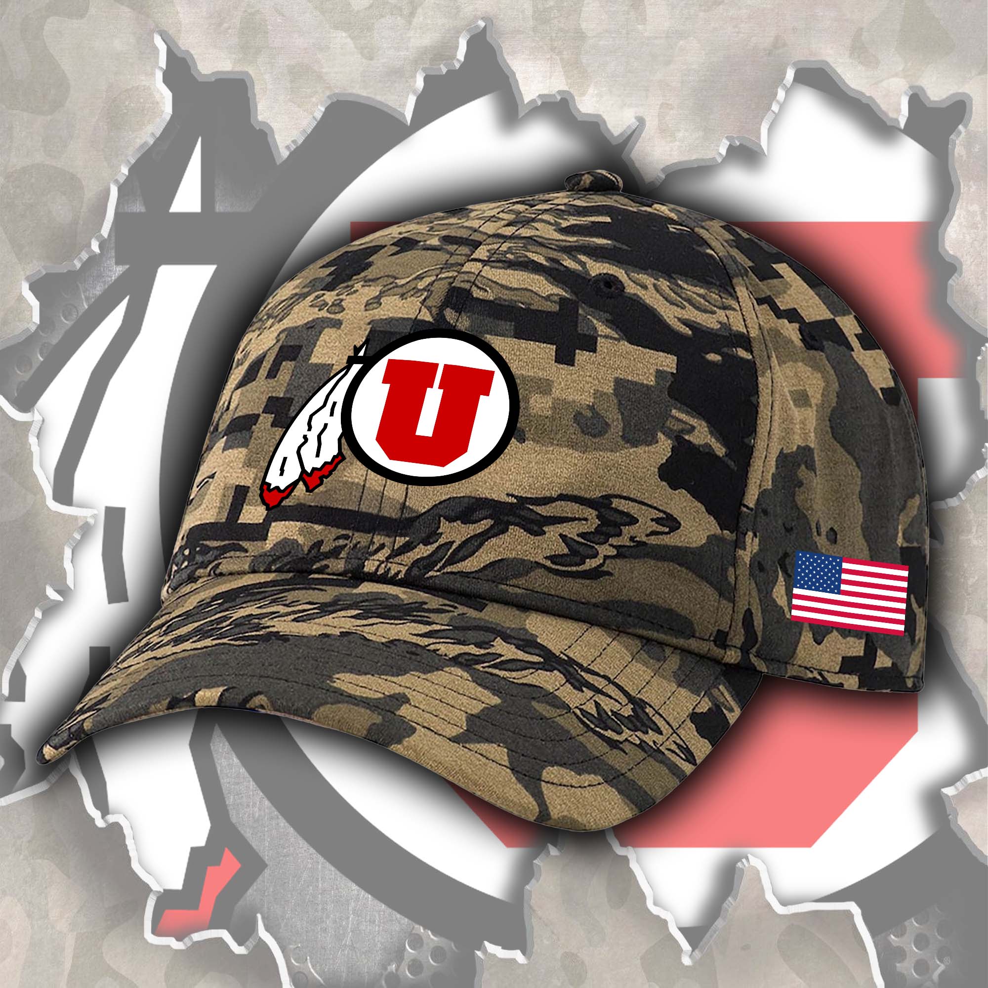 Utah Utes Embroidered and Printed Cap PT72513