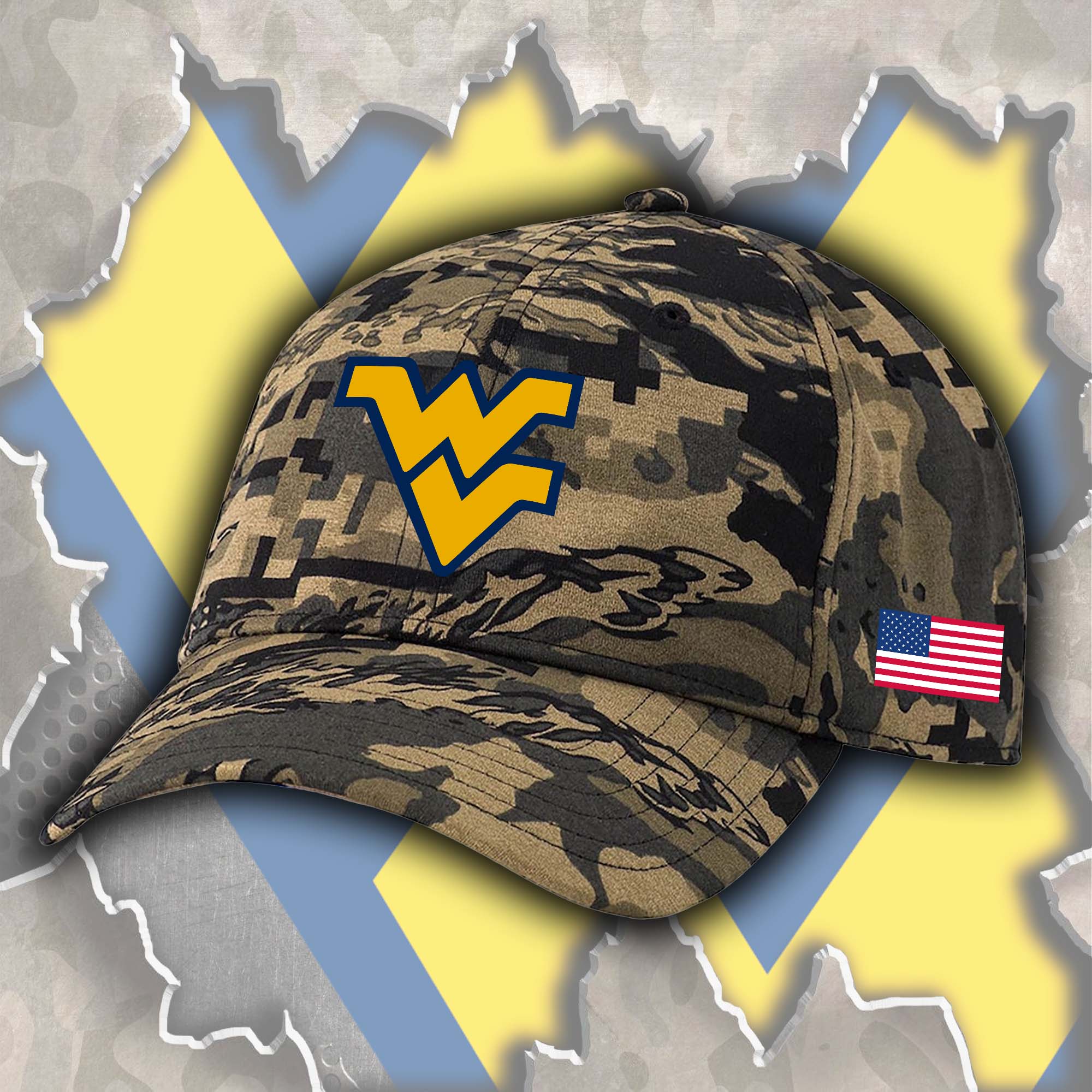 West Virginia Mountaineers Embroidered and Printed Cap PT72519