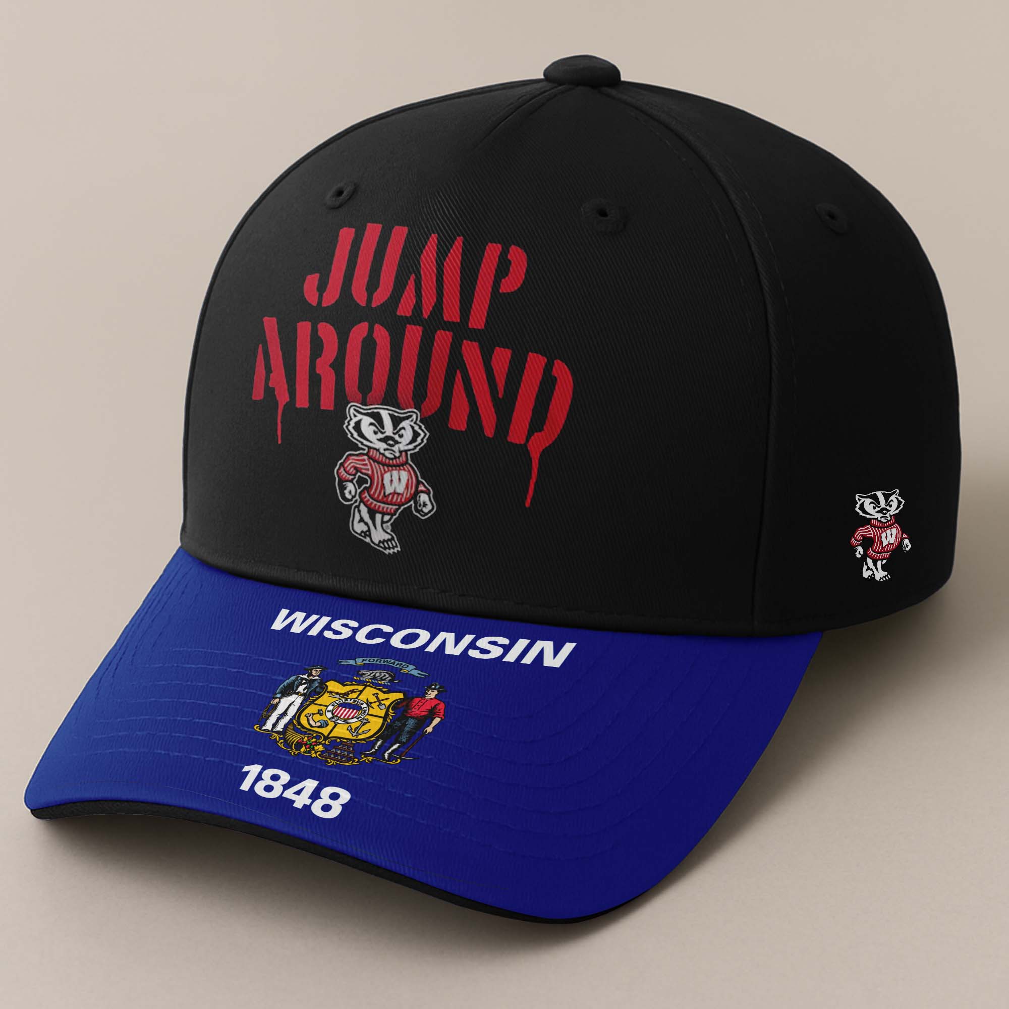 Wisconsin Badgers Hometown Embroidered and Printed Cap PT72558